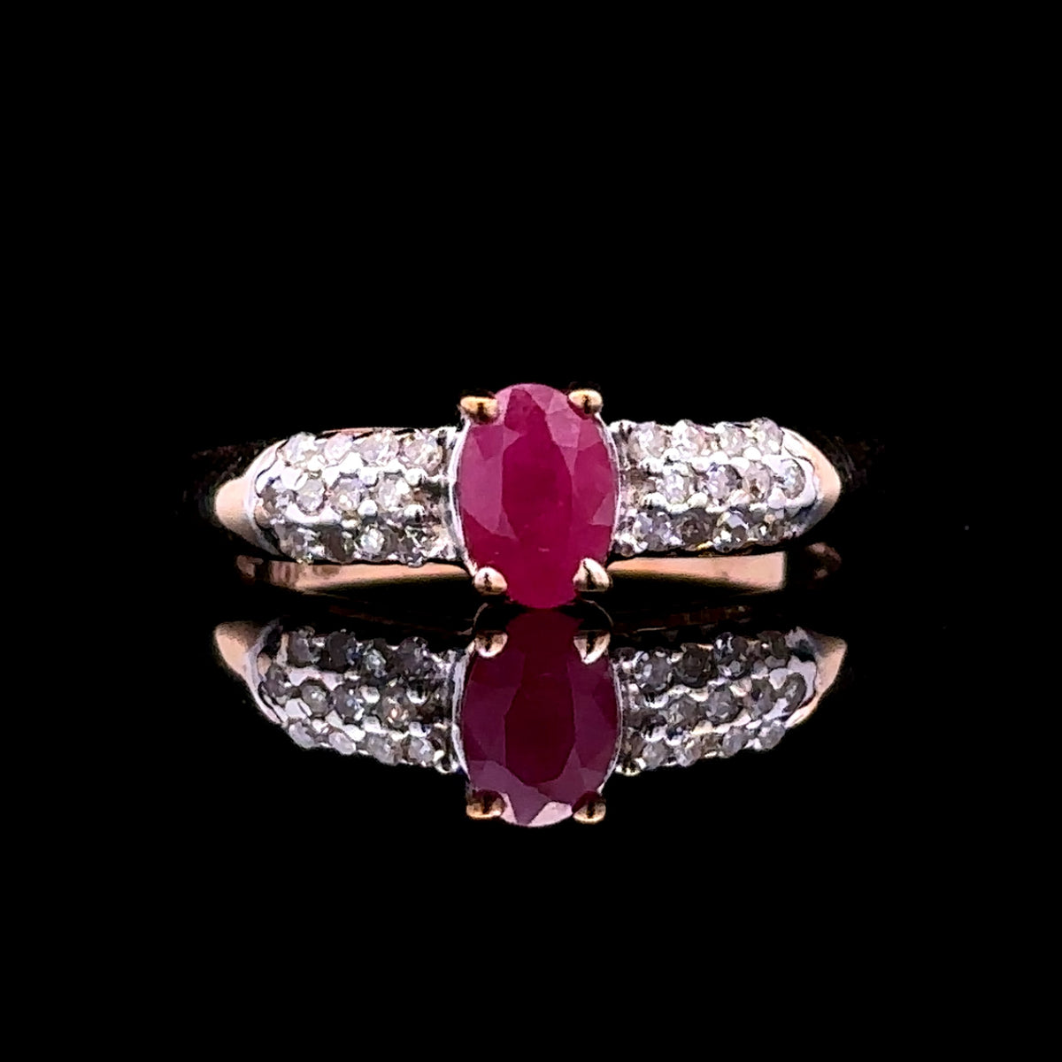 Carolina 10K Yellow Gold Ruby and Diamond Ring