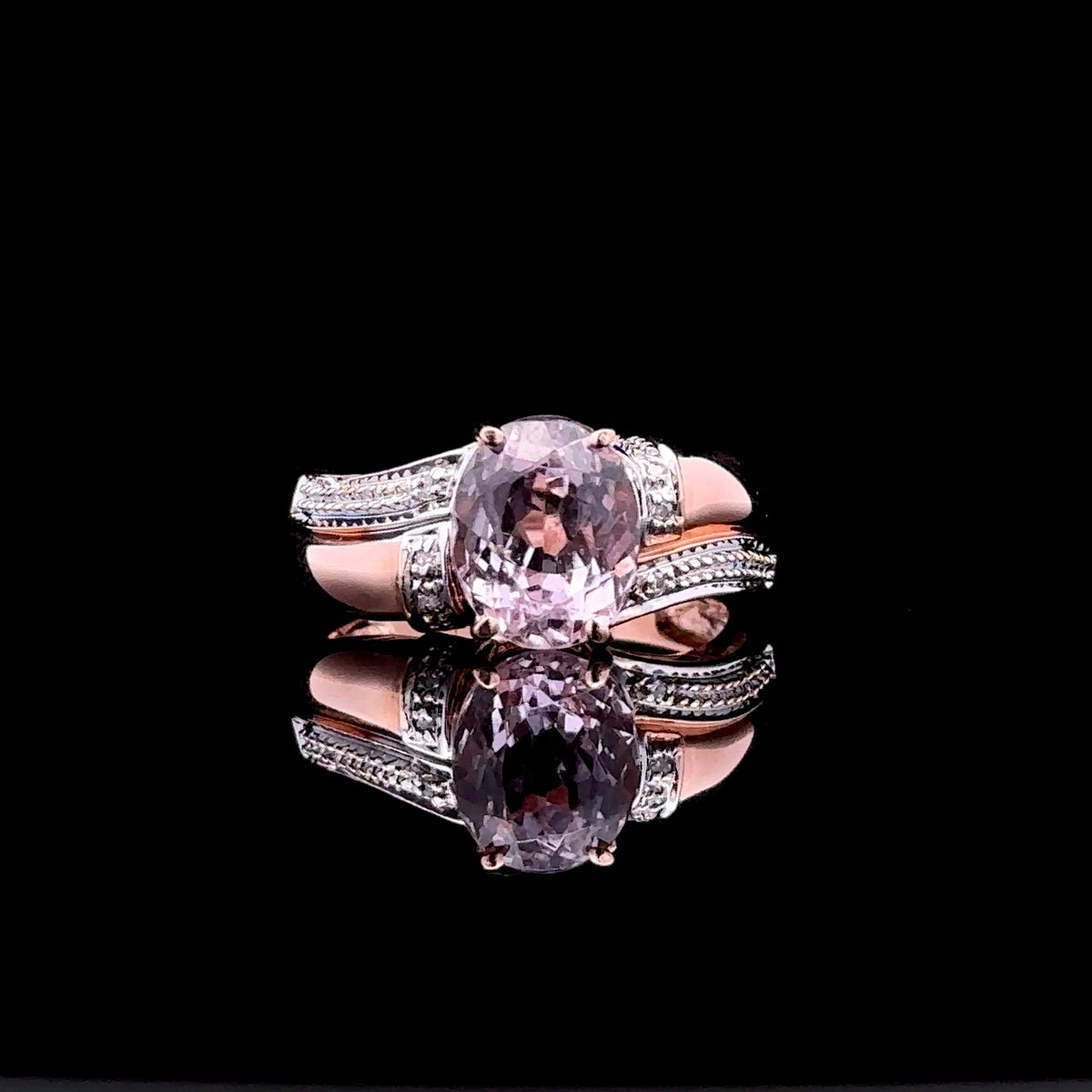 Yaritza 14K Rose Gold Pink Spinel and Diamond Ring
