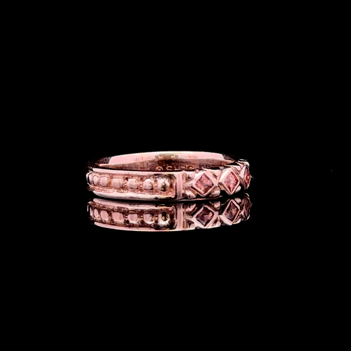 Lindsey 14K Rose Gold Three-Stone Pink Tourmaline Ring