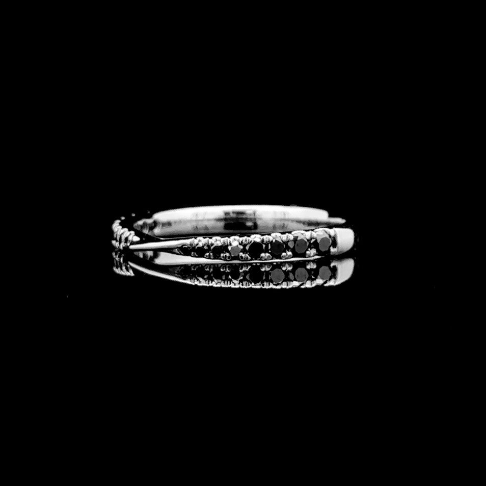 14K White Gold Angie Black Diamond Twist Band