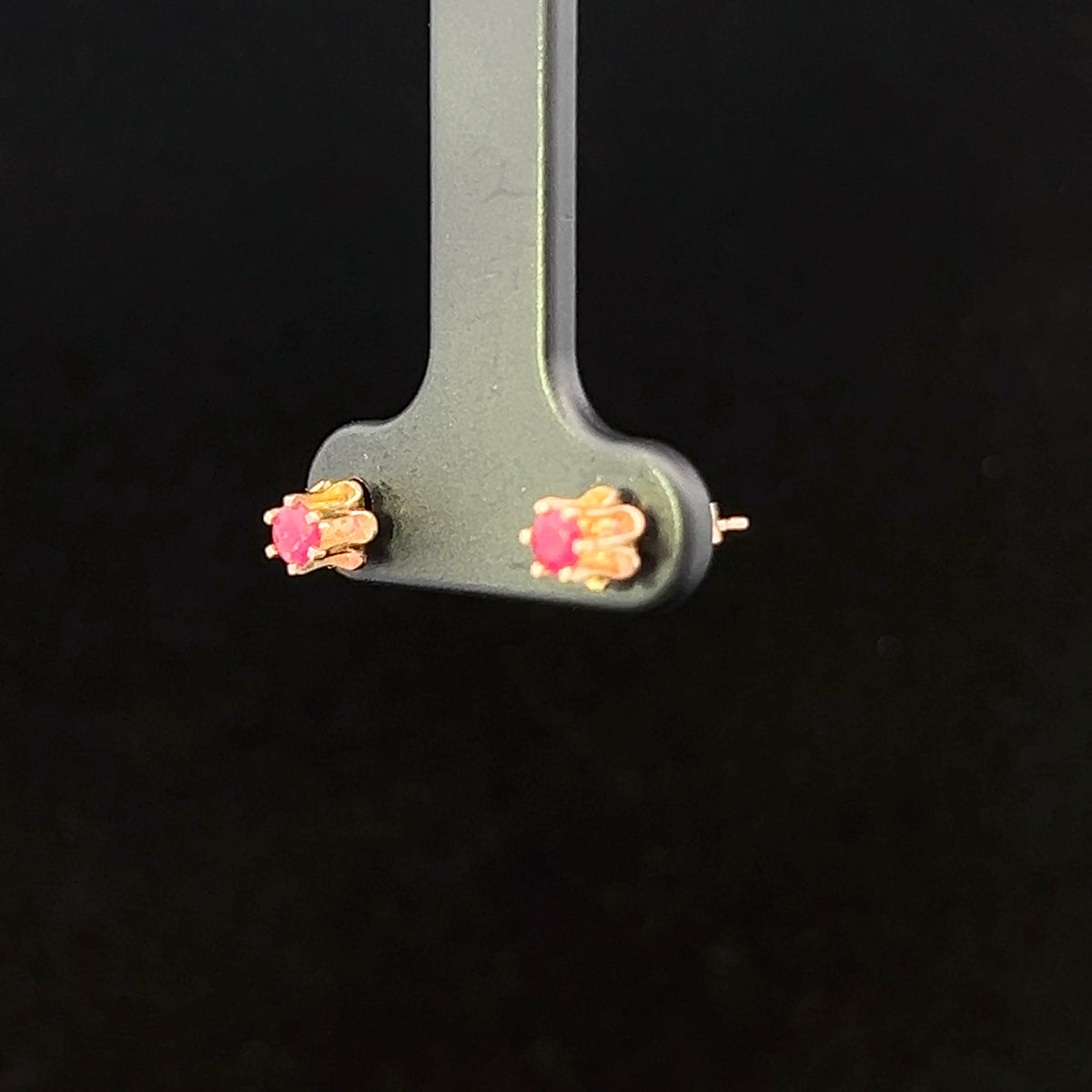 Jemma 10K Yellow Gold Ruby Stud Earrings