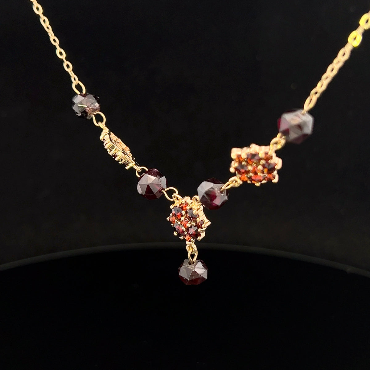 Stephanie 14KY Bohemian Garnet Necklace