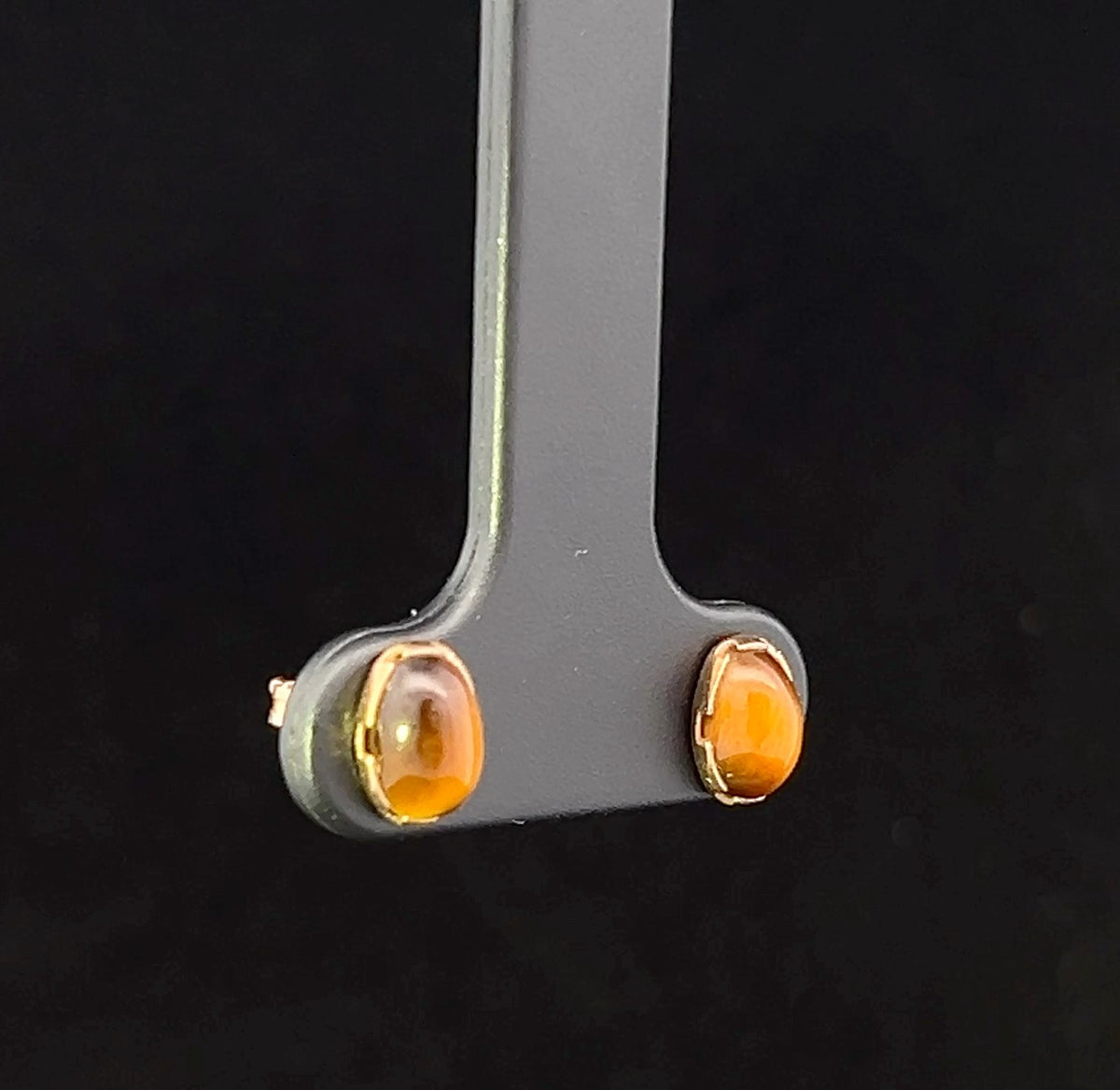 Summer 14K Yellow Gold Tigers Eye Stud Earrings