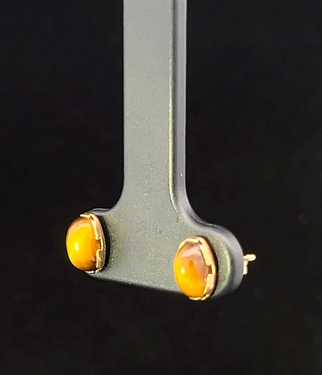 Summer 14K Yellow Gold Tigers Eye Stud Earrings