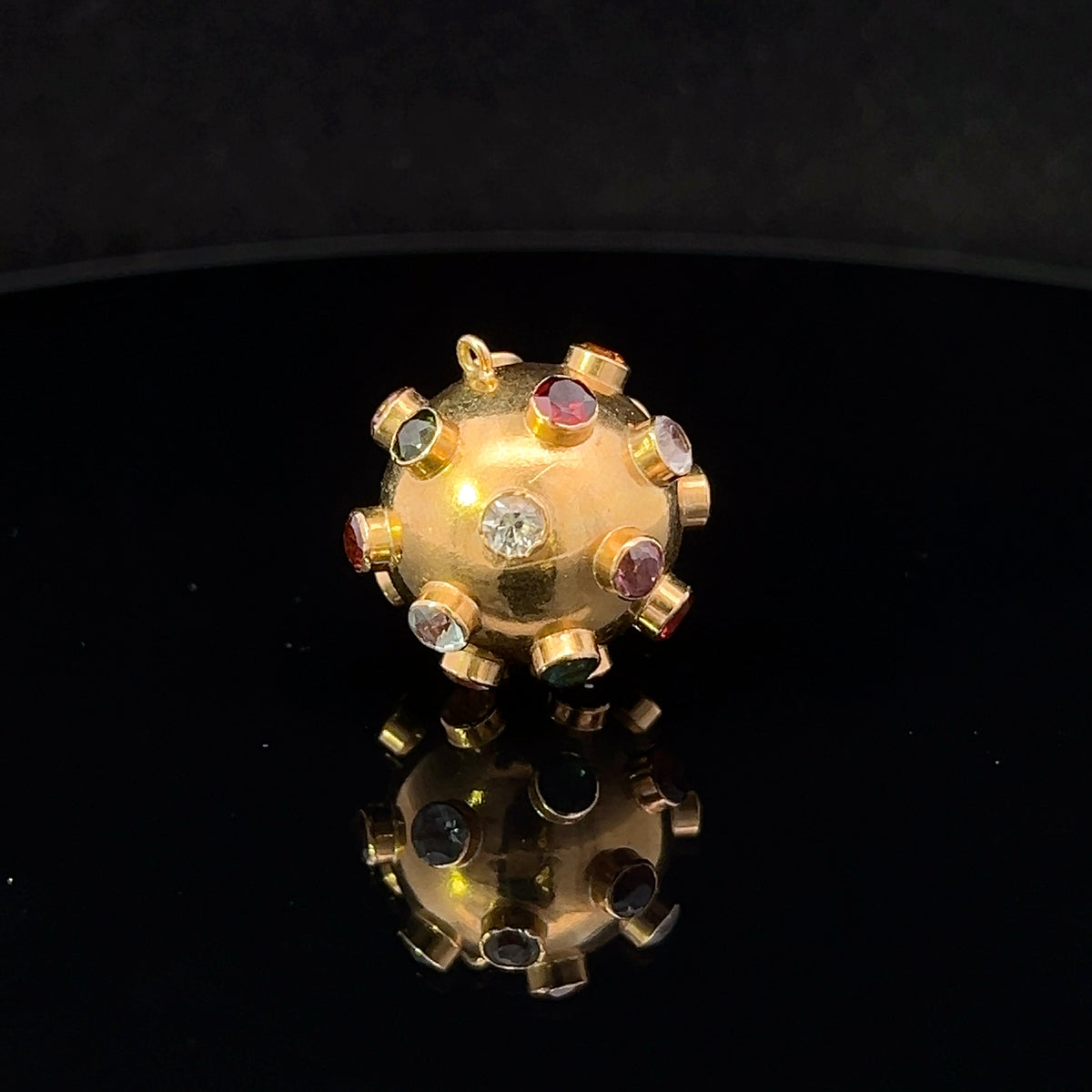Zuri 18KY Circa 1950 Sputnik Multi-Gemstone Pendant