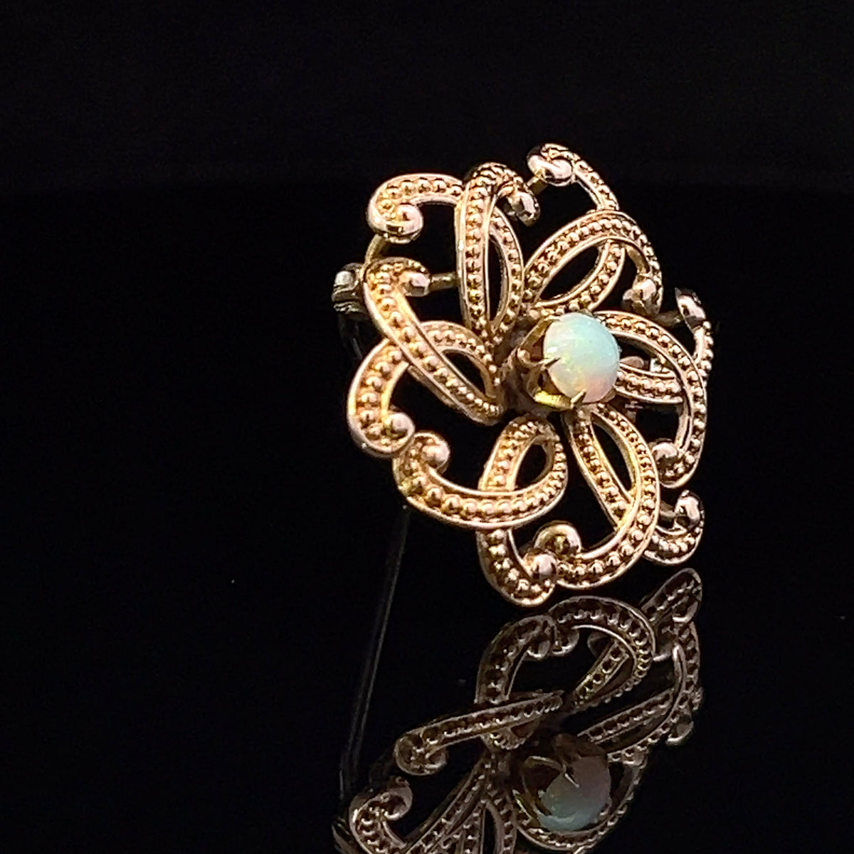 Fania 14K Yellow Gold Opal Pin