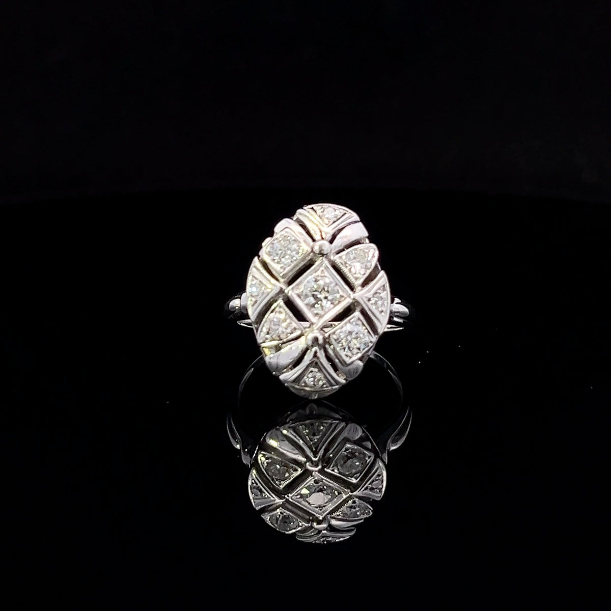 Hazel 14K White Gold .75 CTW Art Deco Diamond Ring