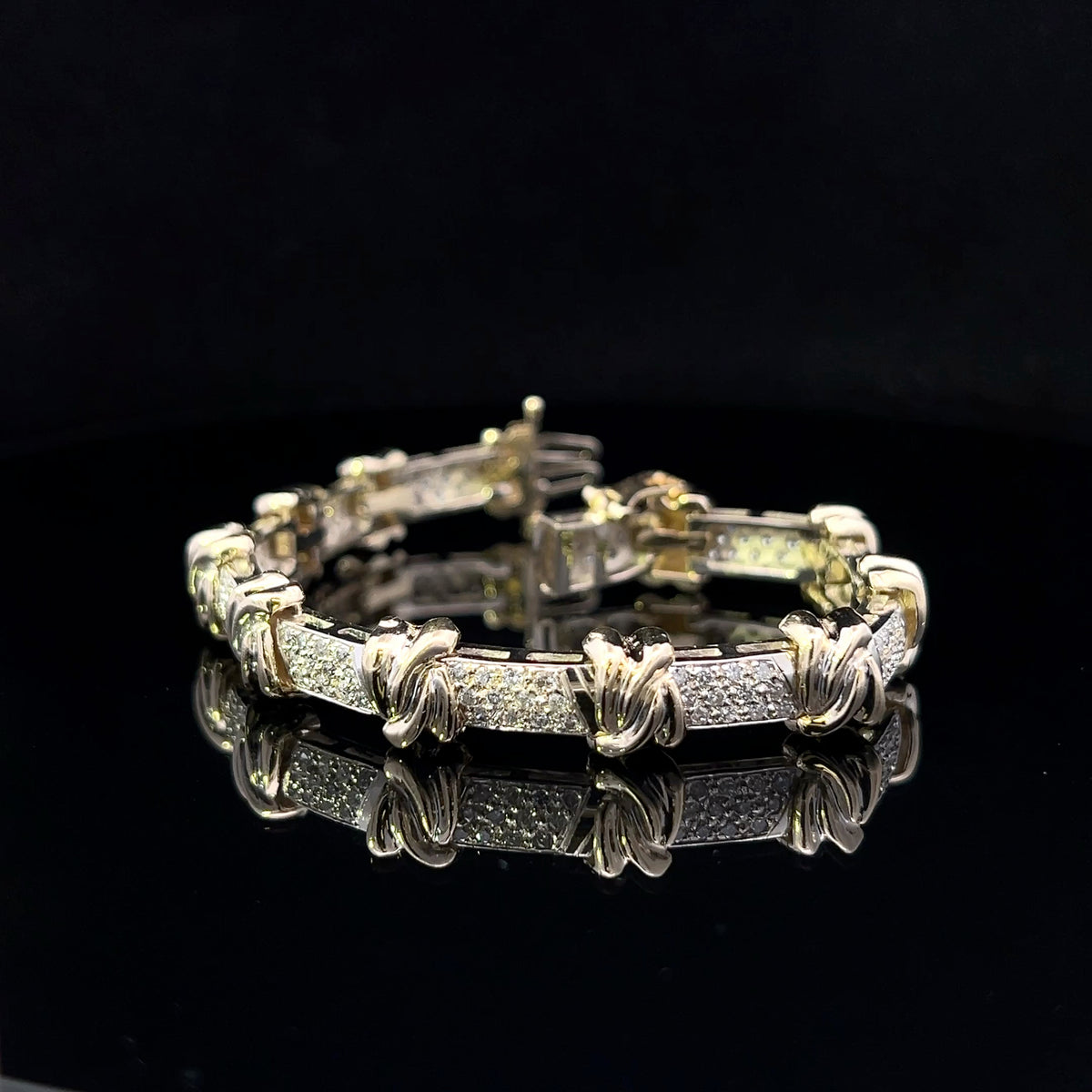 Marie 14K Two-Tone Gold Diamond Link Bracelet – 2.35 CTW