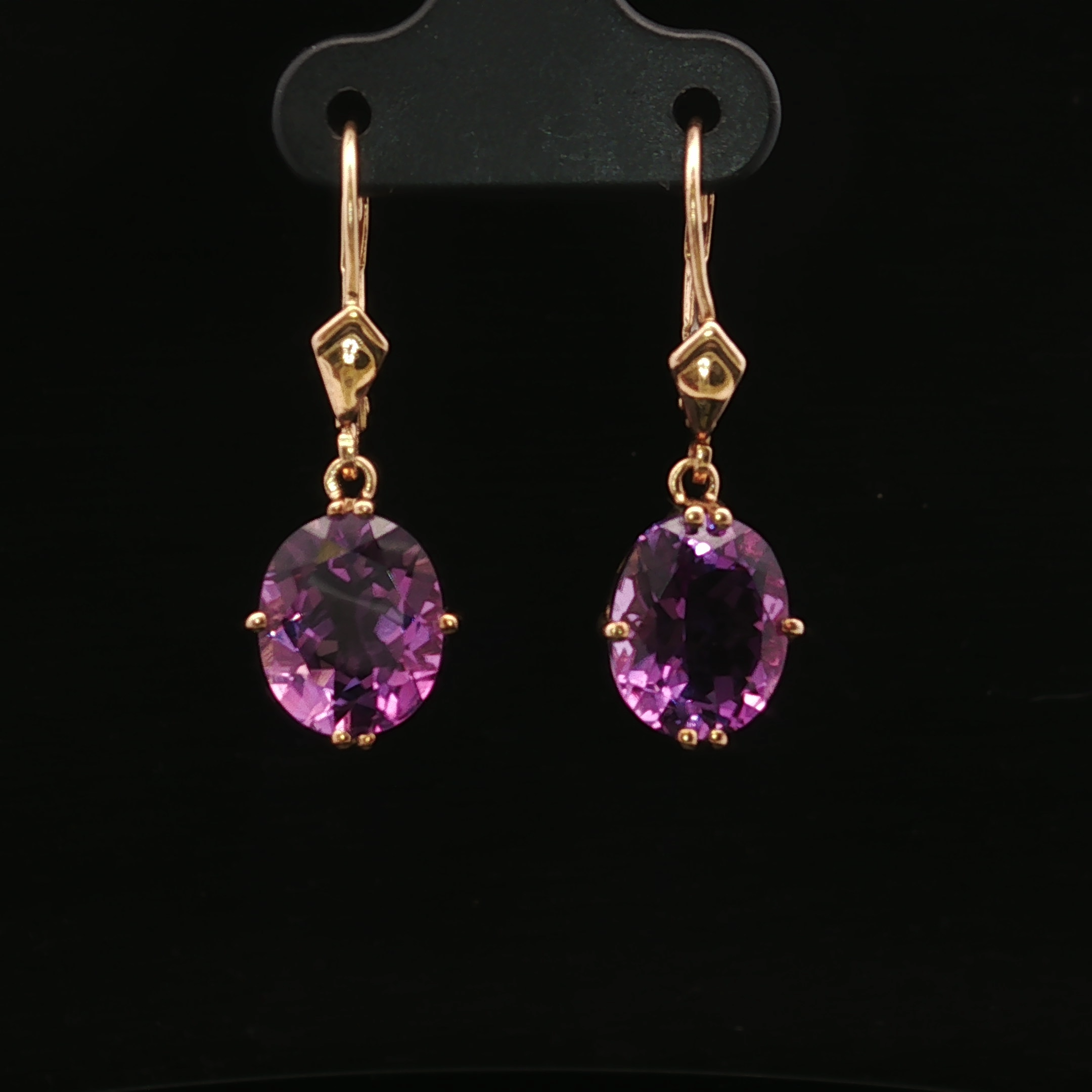 Rosalinde Amethyst Dangle Earrings 14K Gold