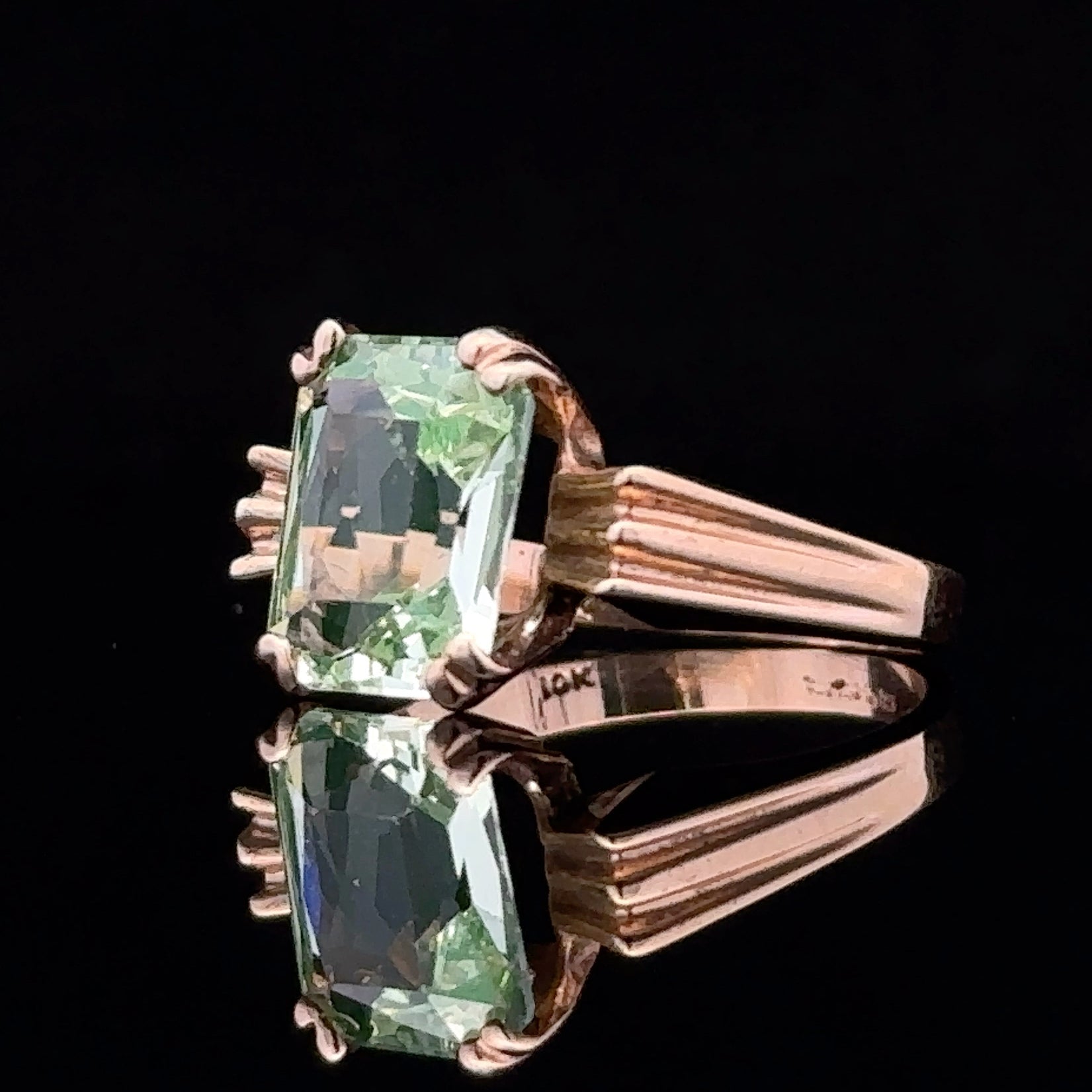 Micah Yellow 10K Gold Lime Chrysoberyl Ring