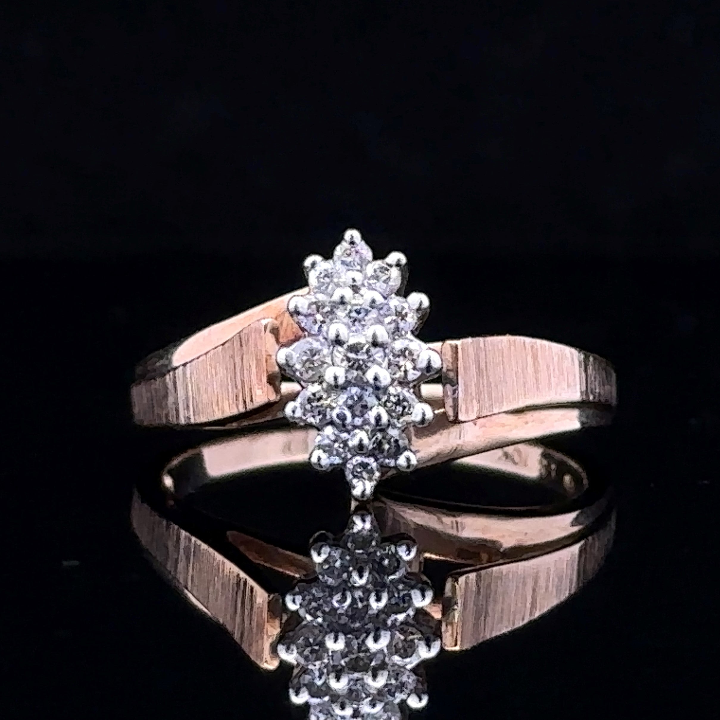 Jenesis Two-Tone 10K Gold Double Halo Ring - Size 6.75