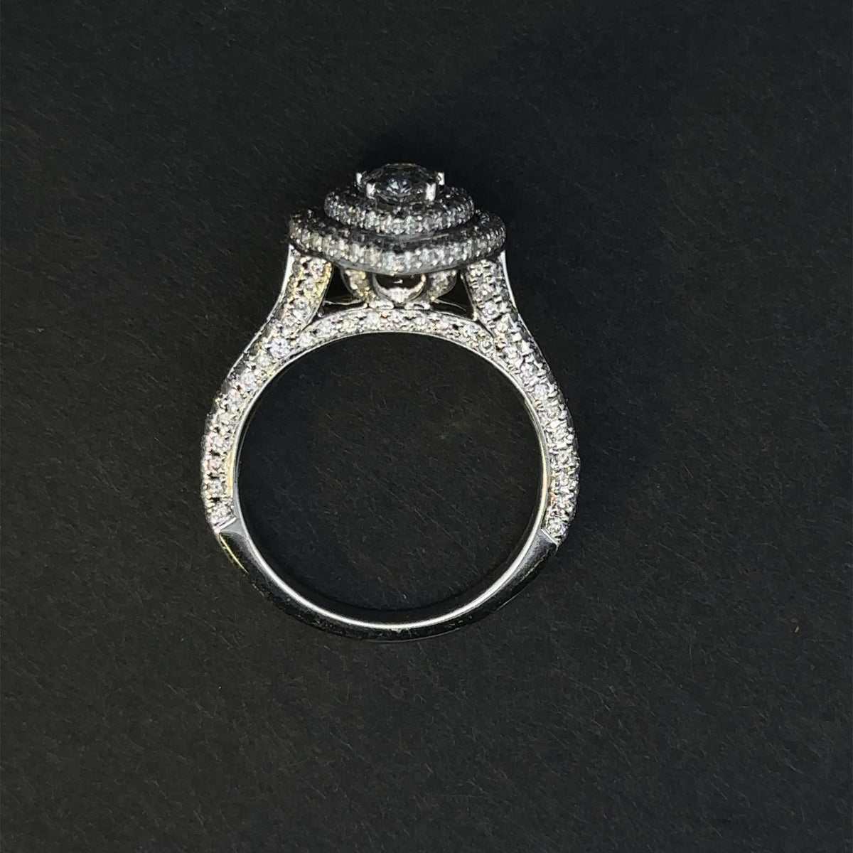 Selah 14k White Gold Pear Diamond Double Halo Ring