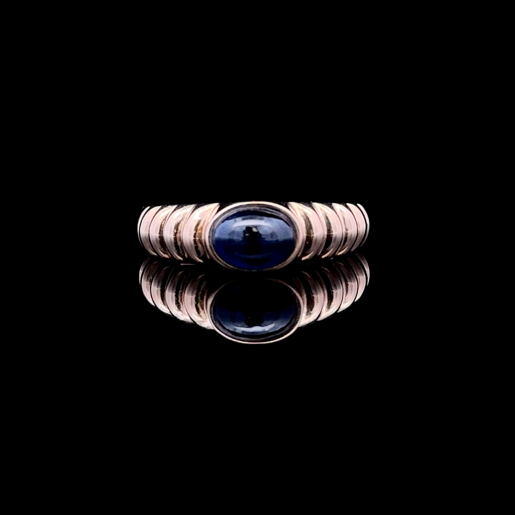 Jolene 14K Yellow Gold Cabochon Sapphire Ring, Size 6.25