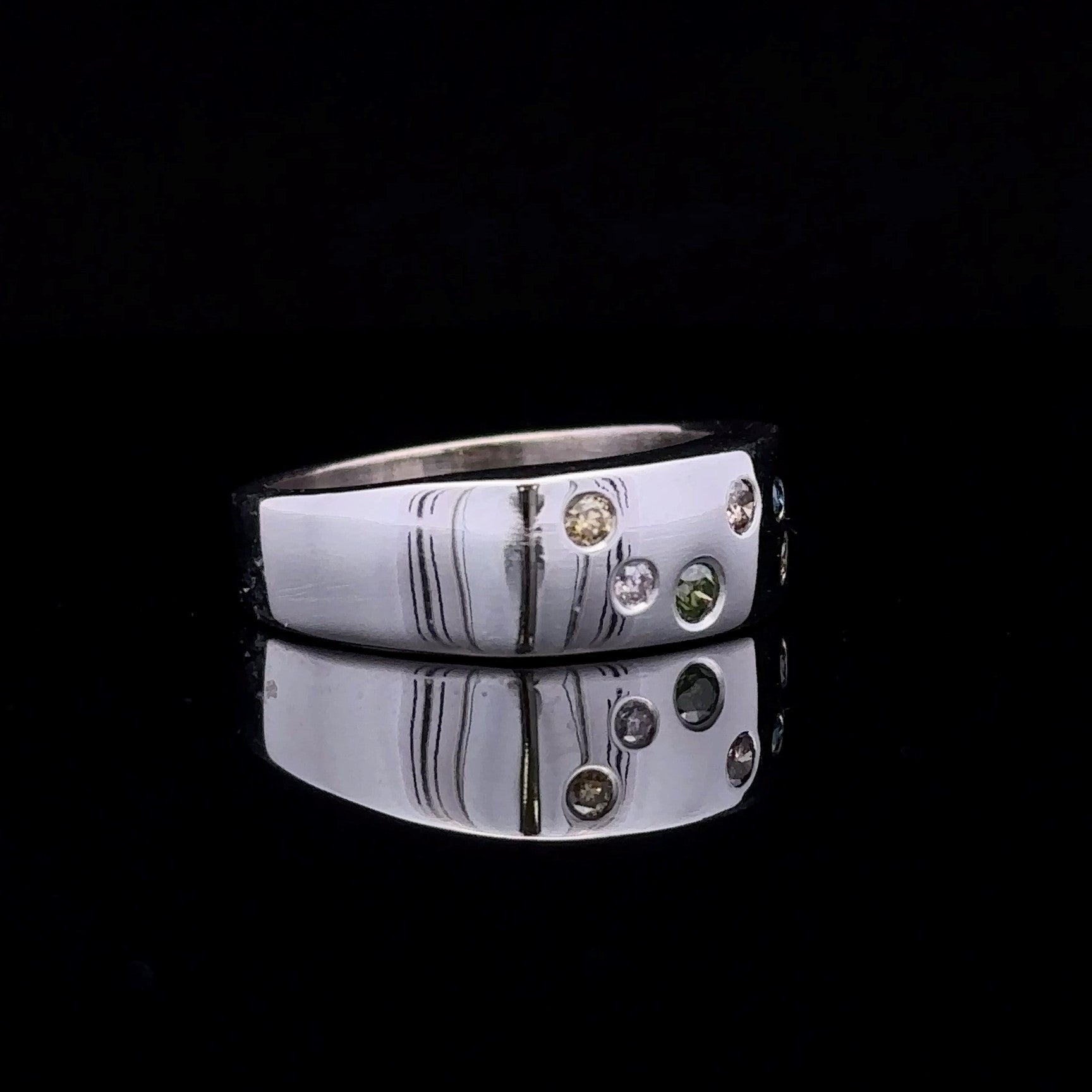 Jade Multi Color Diamond Ring