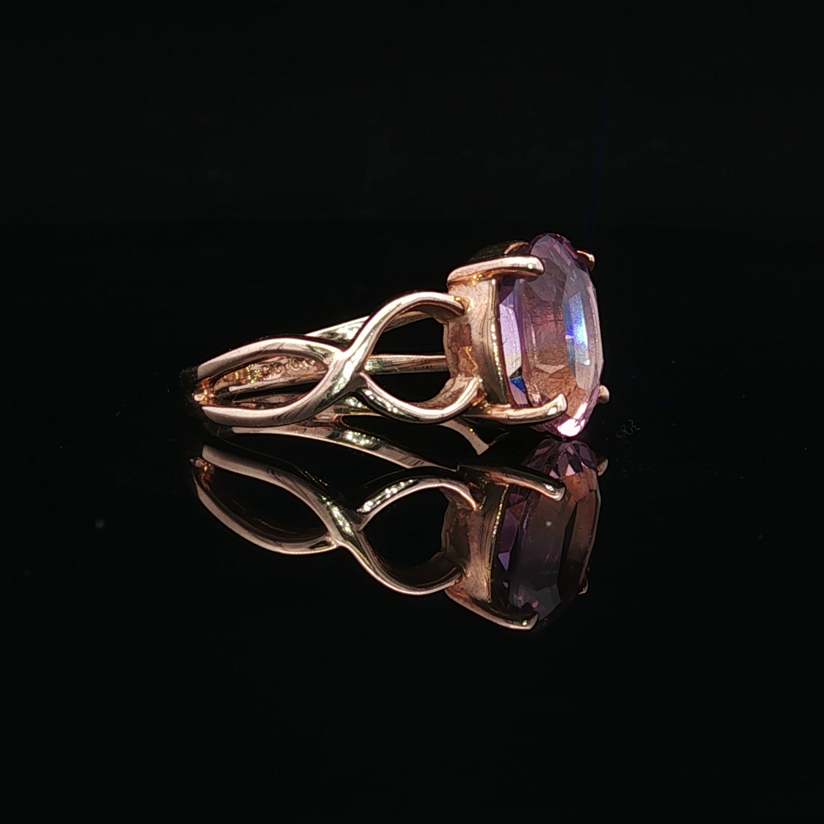 Lucinda 10K Yellow Gold Oval Ametrine Ring