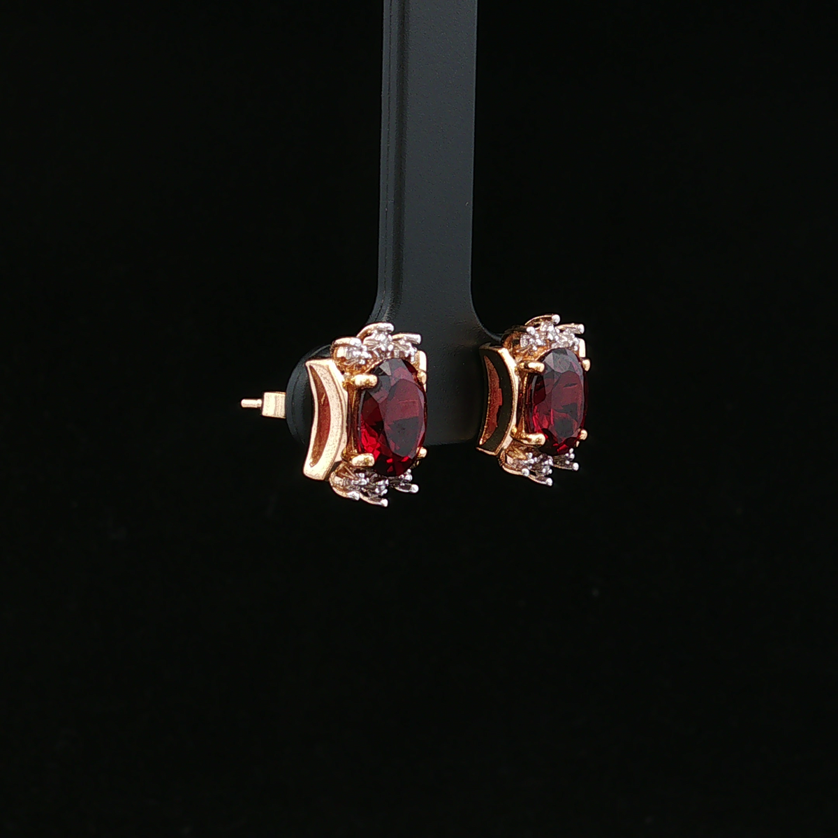 Noelle 14K Yellow Gold Garnet Diamond Earrings