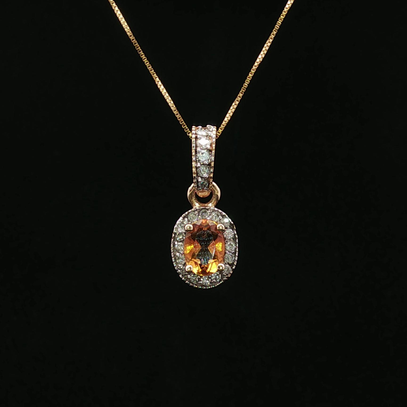 Guadalupe 14K Yellow Gold Citrine & Diamond Halo Pendant