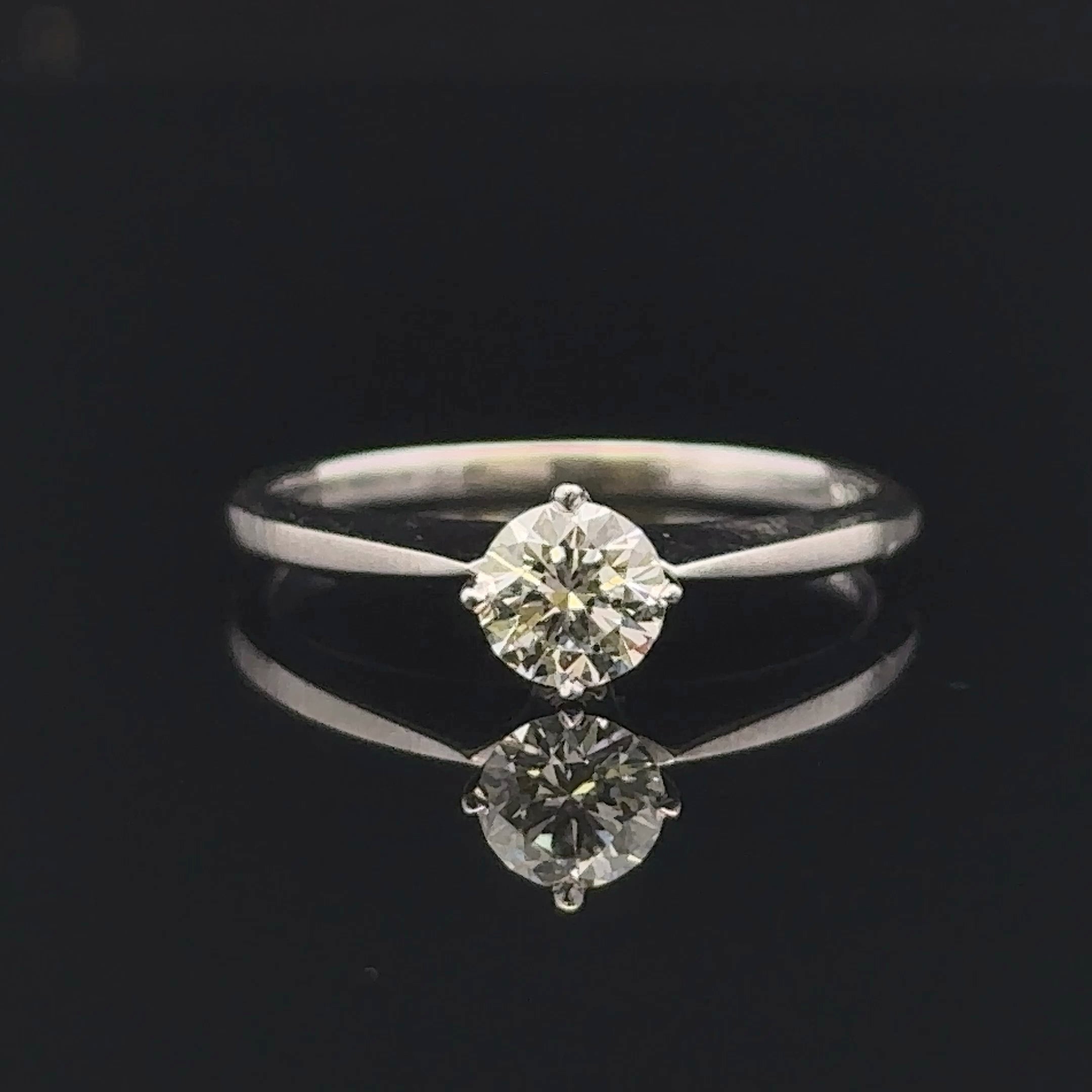 Destiny 18KW .42CT Round Kite Set Diamond Engagement Ring