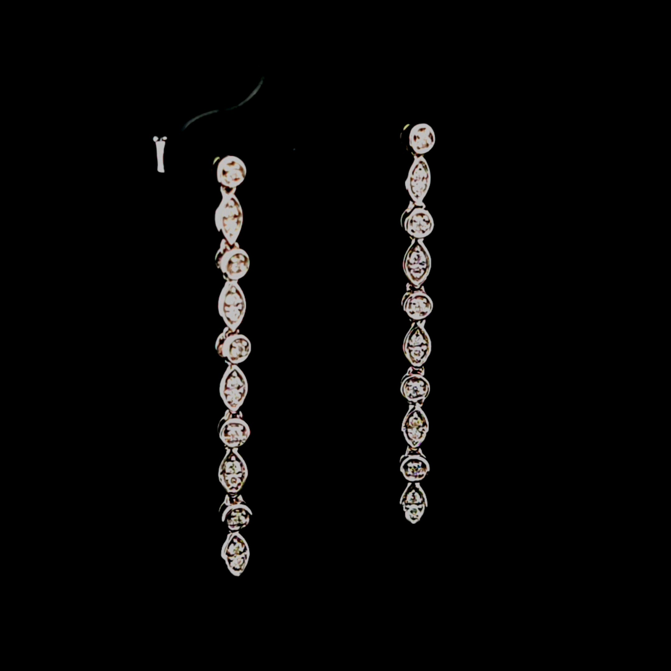 Eileen 18K White Gold Cascade Diamond Dangle Earrings