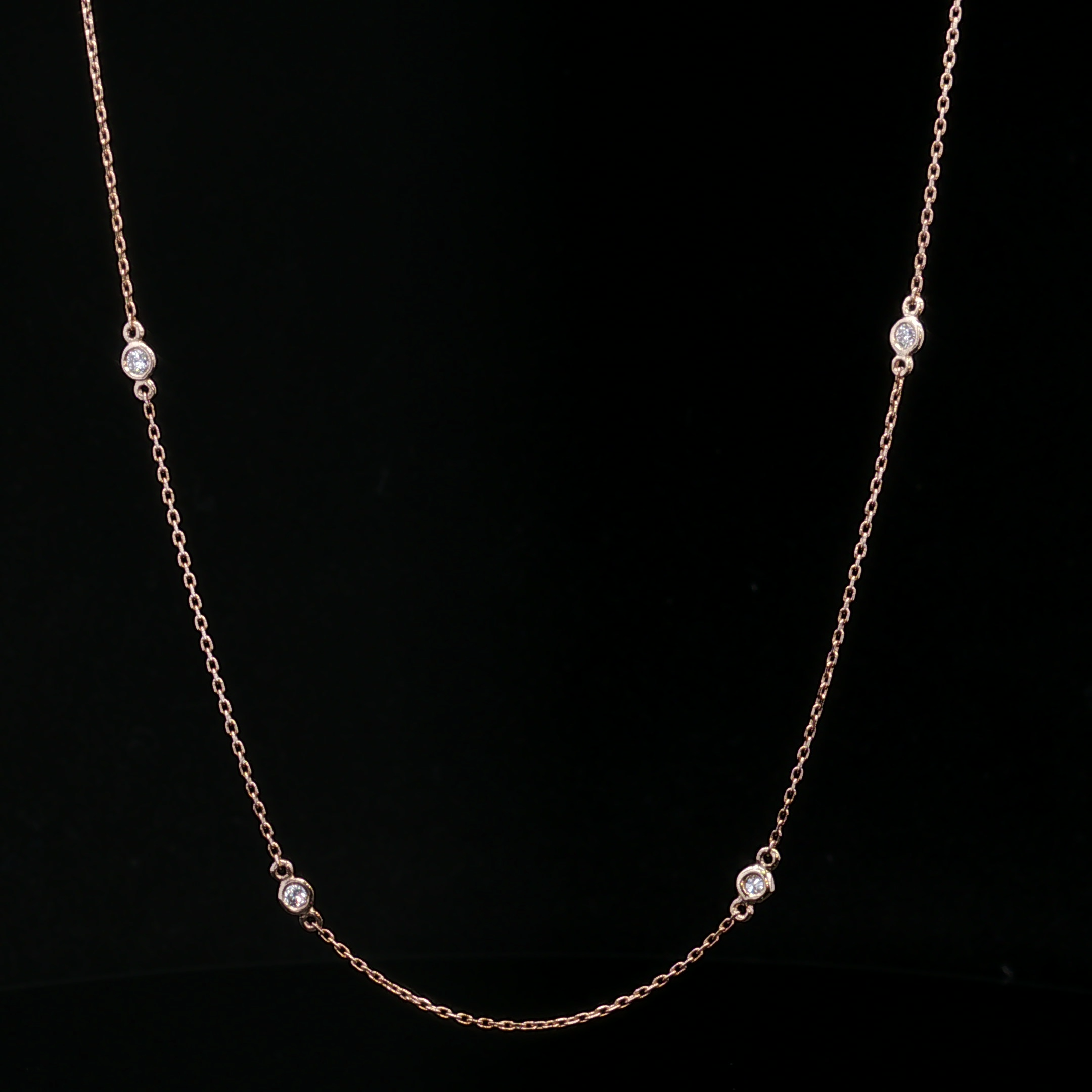 Petra 14KY Adjustable Bezel Set .22 CTW Diamond Necklace