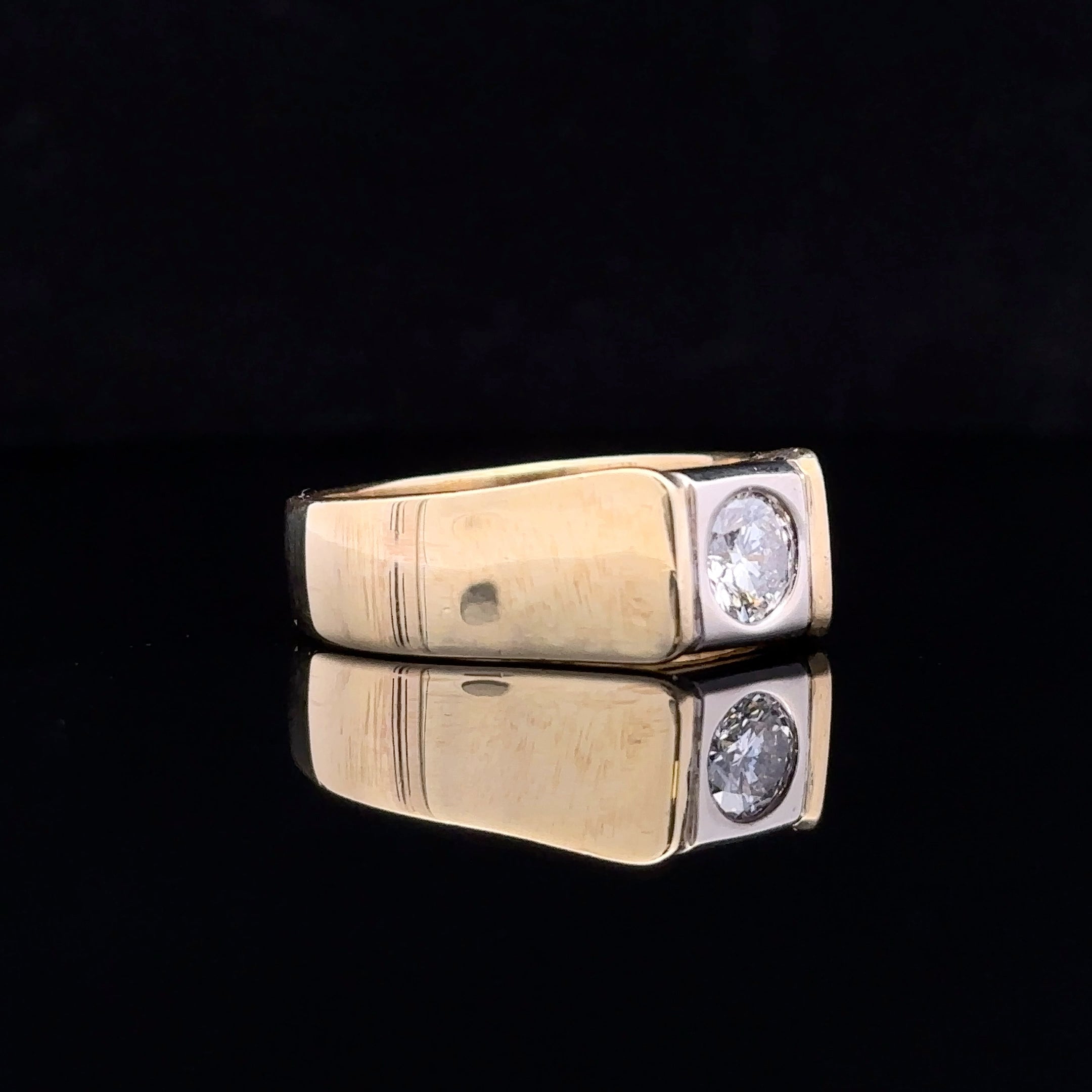 Marc 18K Two-Tone .91 Ct. Bezel Set Diamond Ring
