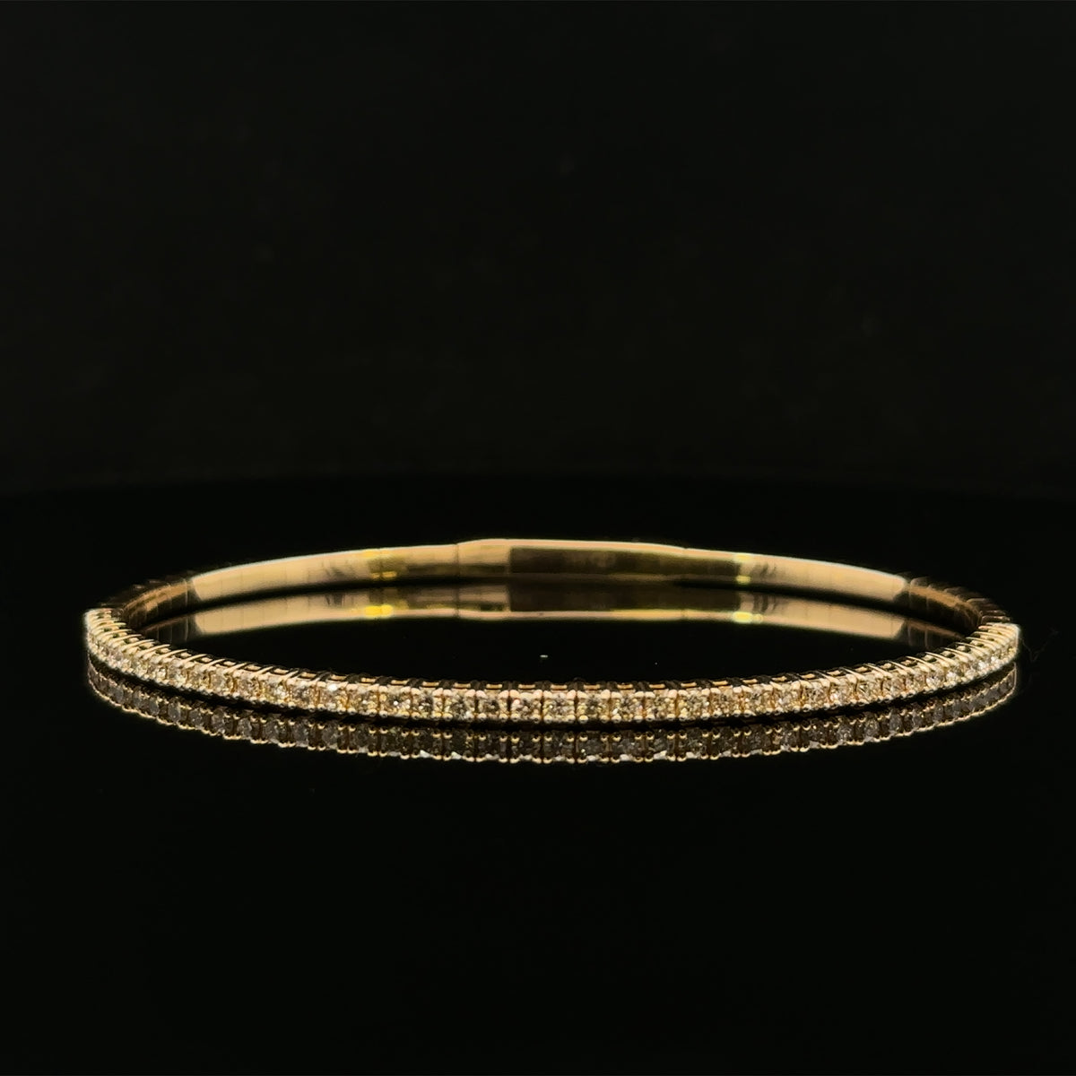 Maeve 14K Yellow Gold Polished Bangle with 1.00ct Diamonds