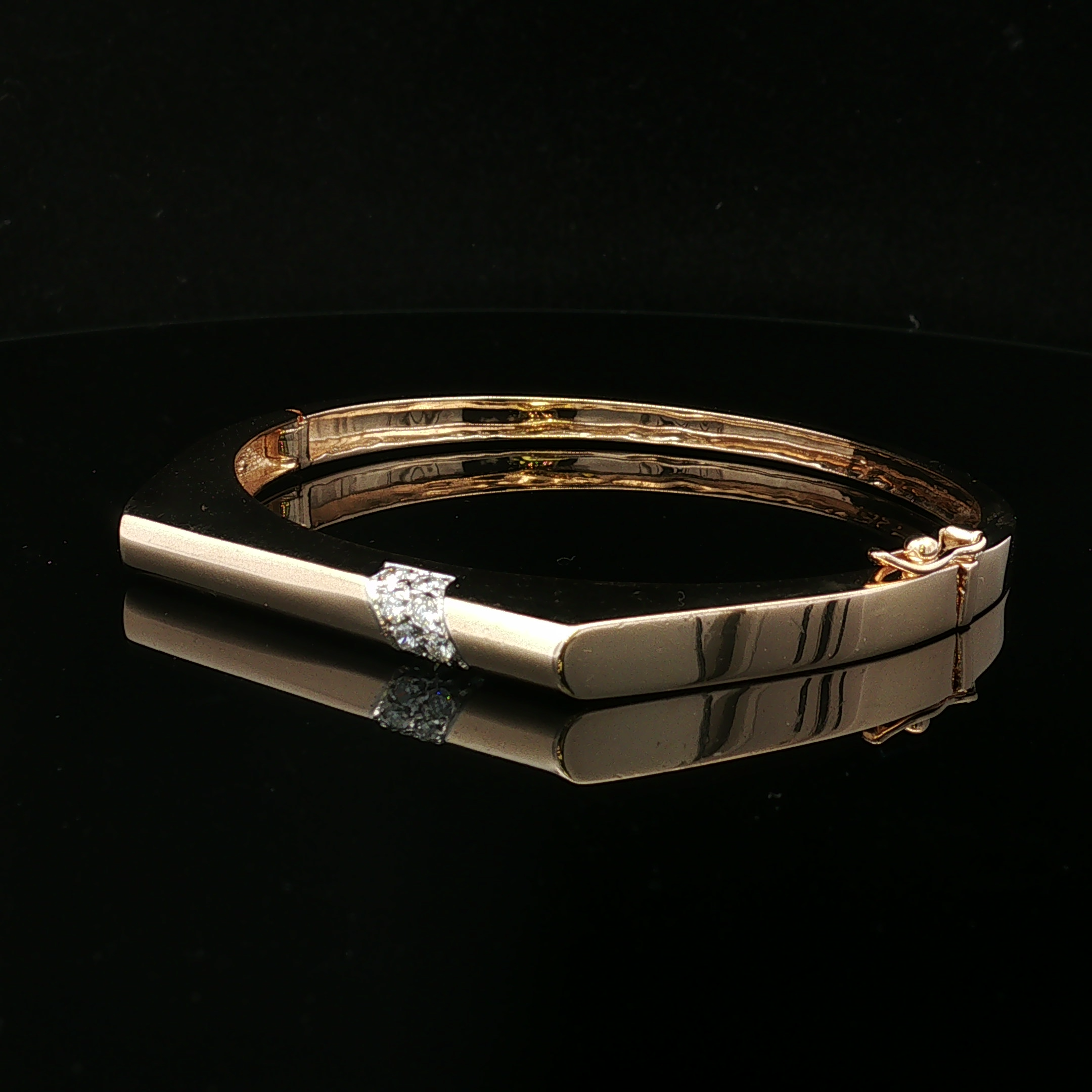 Talialyn 14K Two Tone Diamond Bangle Bracelet
