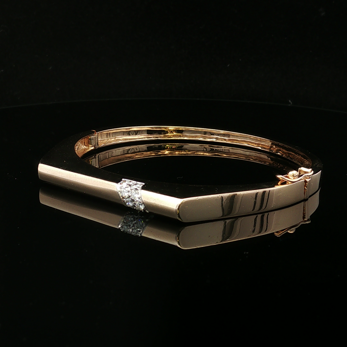 Talialyn 14K Two Tone Diamond Bangle Bracelet