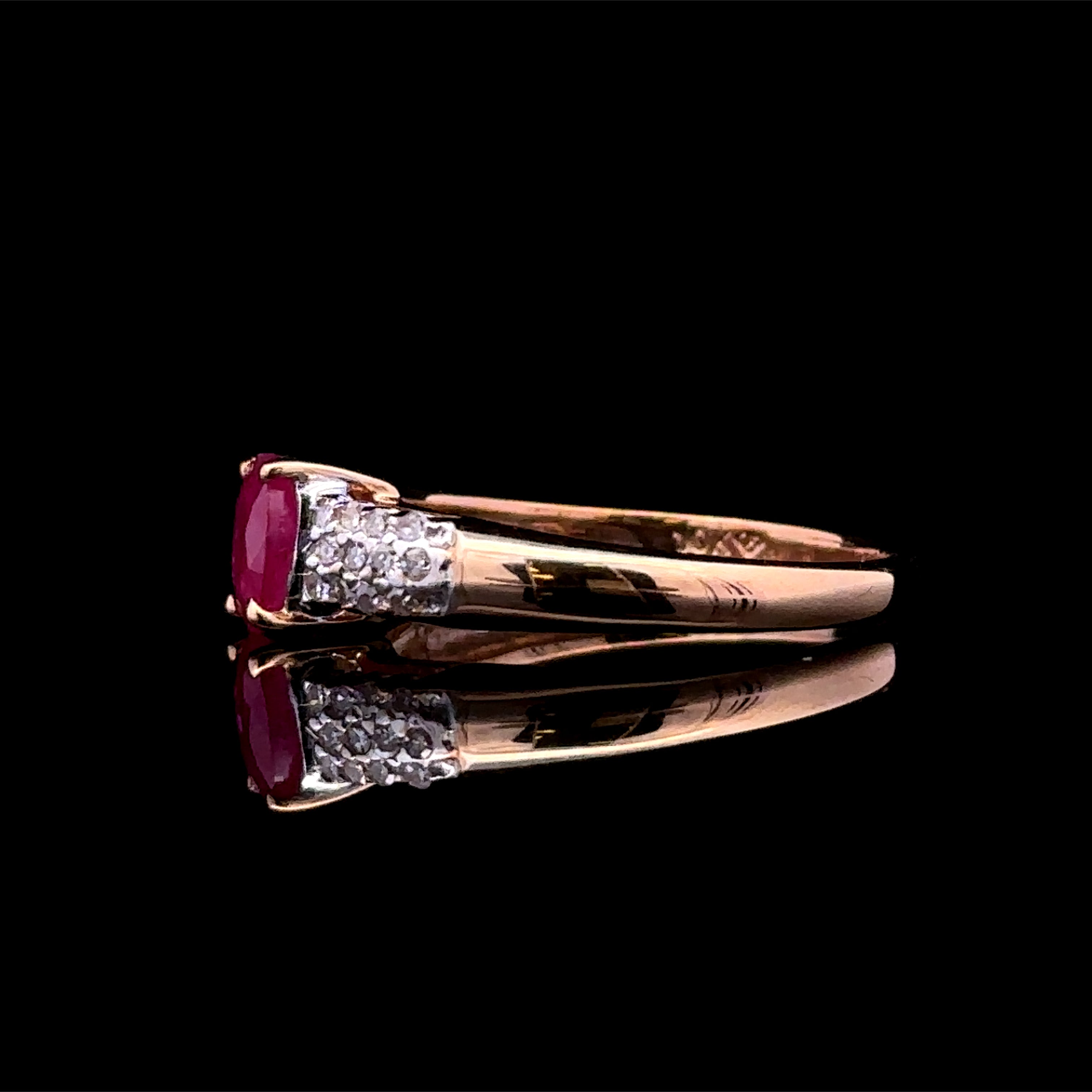 Carolina 10K Yellow Gold Ruby and Diamond Ring
