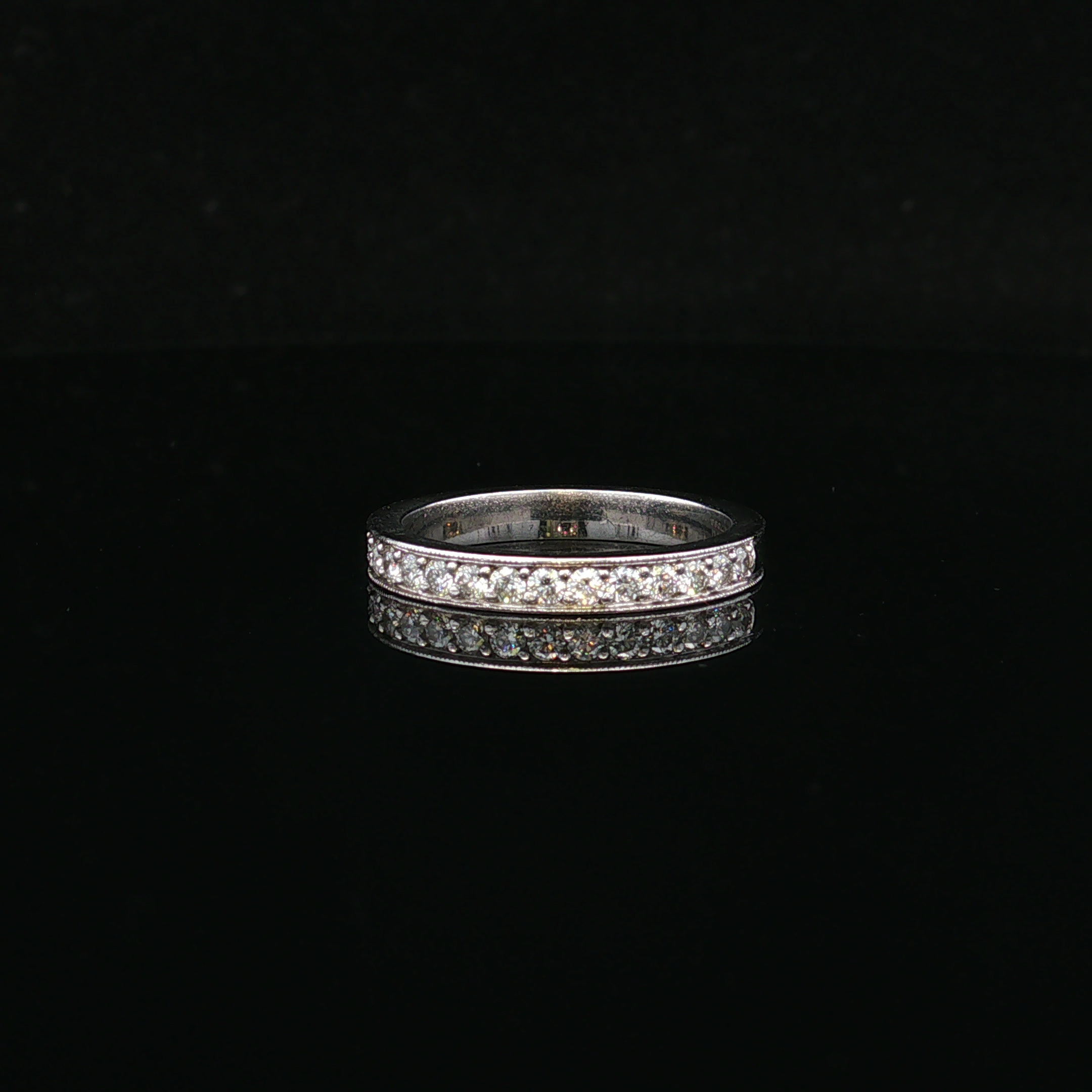 Fioralyn Platinum Diamond Milgrain Wedding Band
