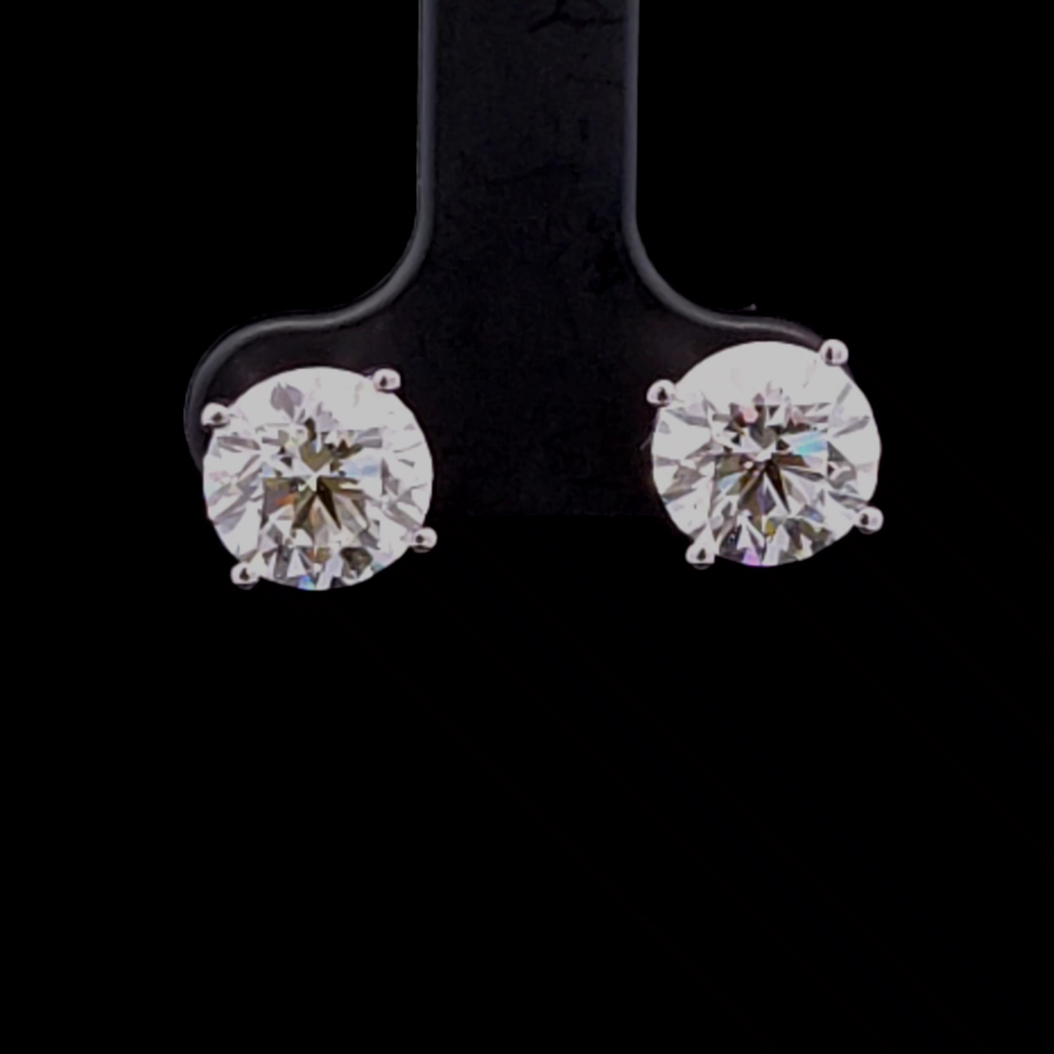 14K White Gold 4.00CTW Lab Diamond Stud Earrings