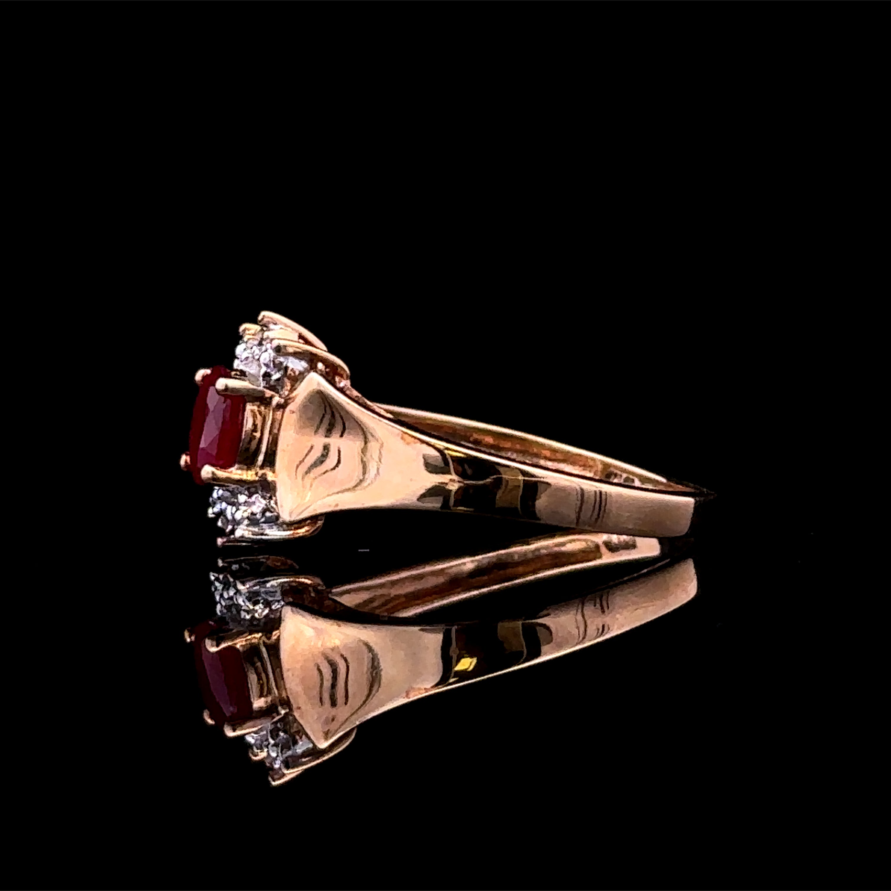 Farah 10K Yellow Gold Ruby and Diamond Ring