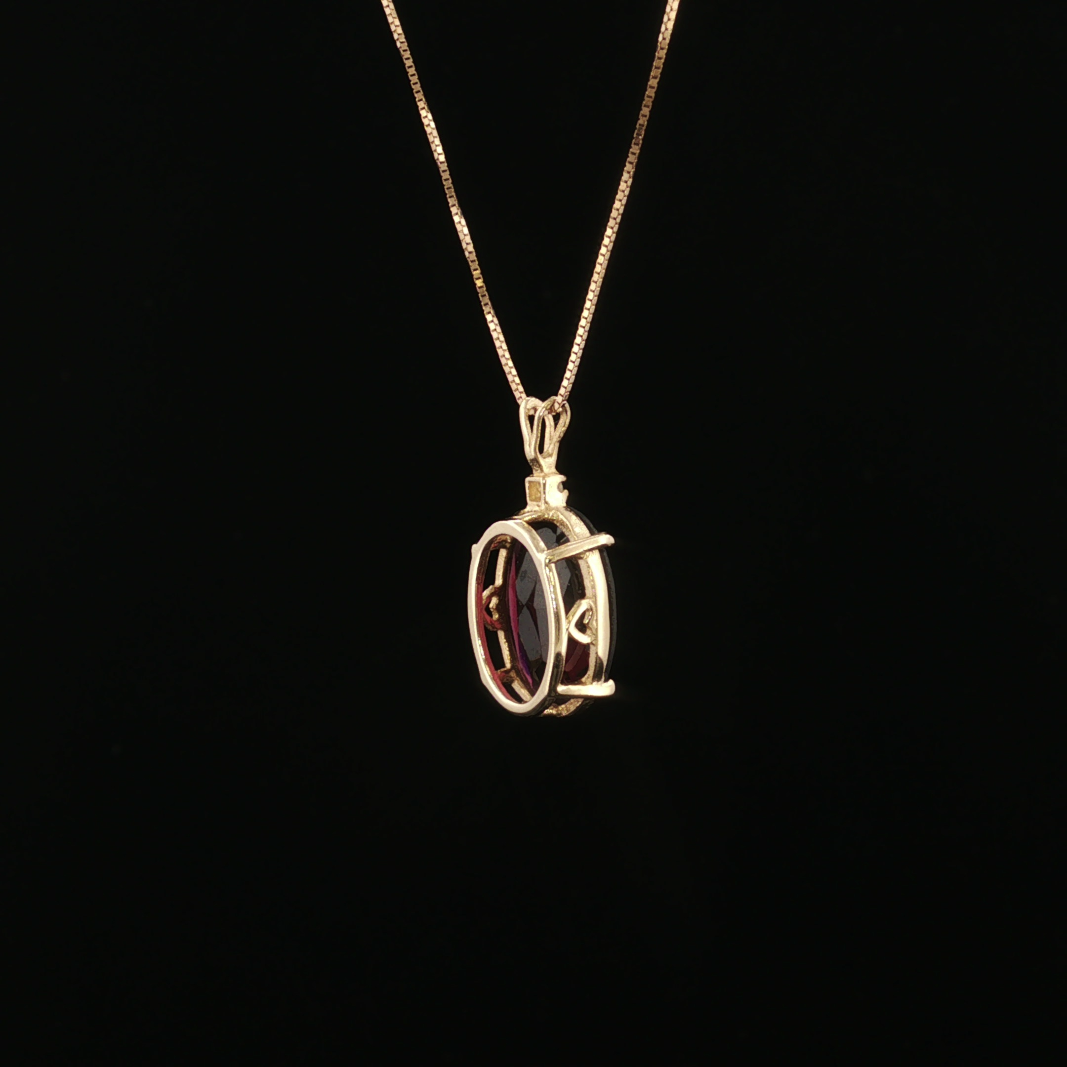 Twila 14k Yellow Gold Oval Rhodolite Garnet Necklace