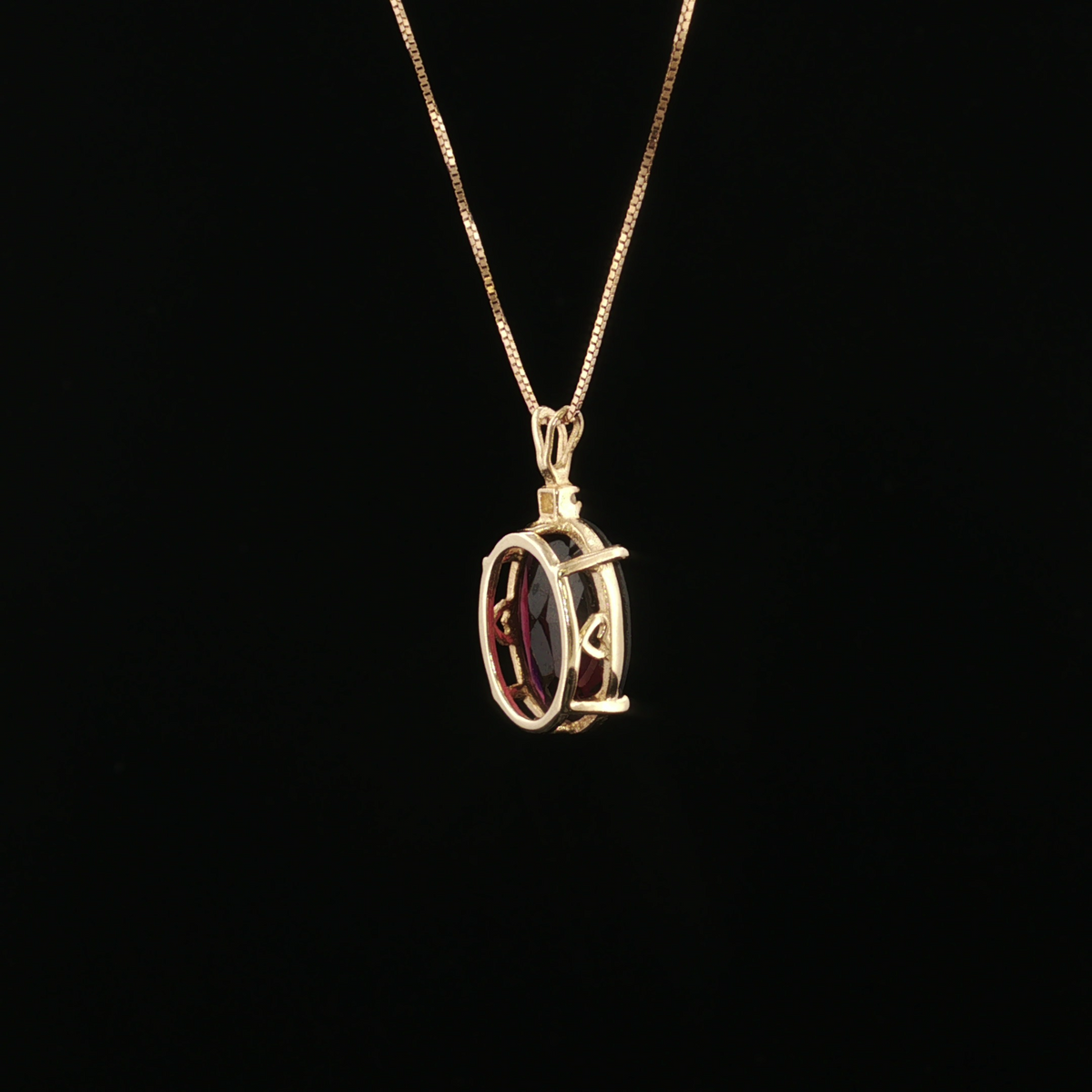 Twila 14k Yellow Gold Oval Rhodolite Garnet Necklace