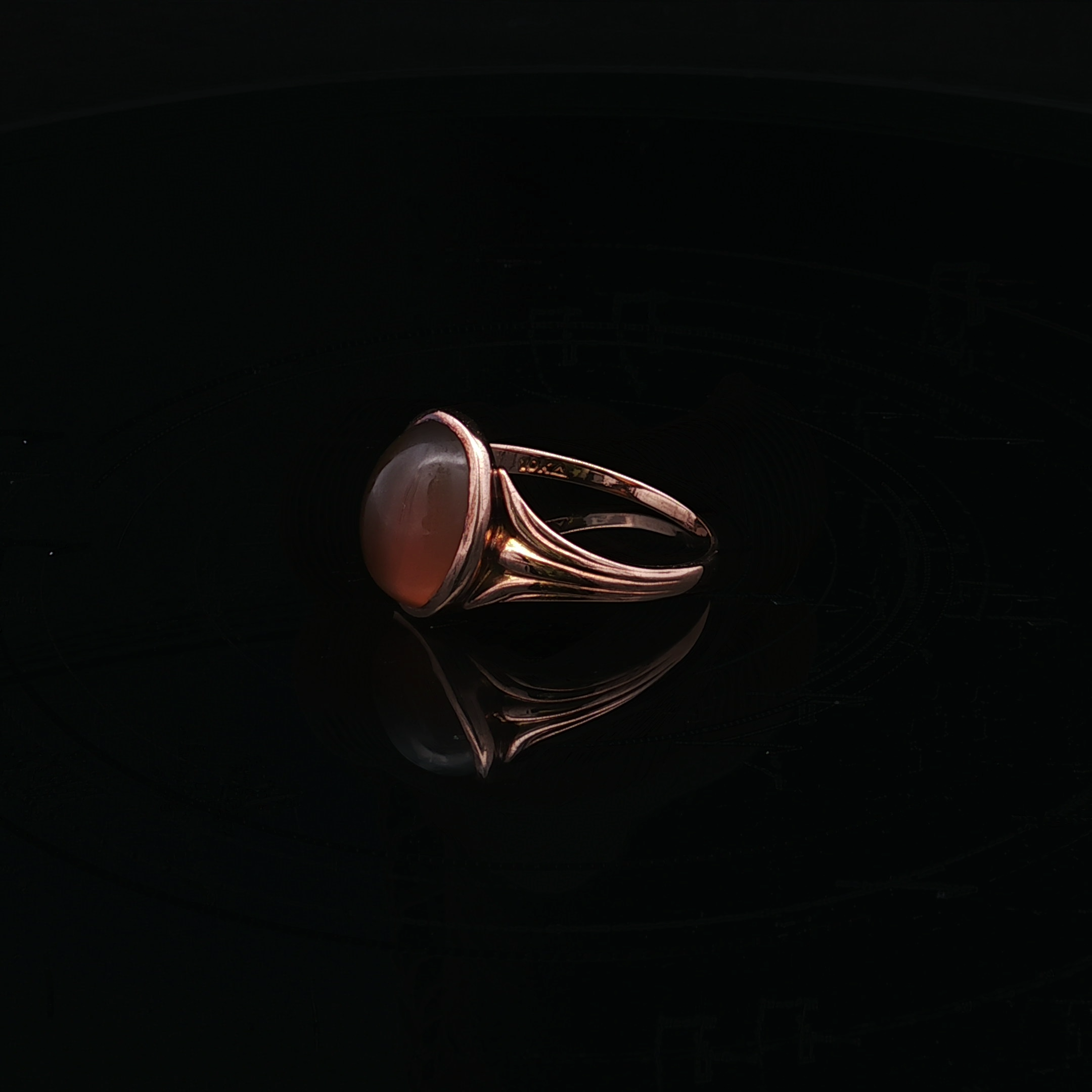 Isabela 10KY Oval Agate Ring