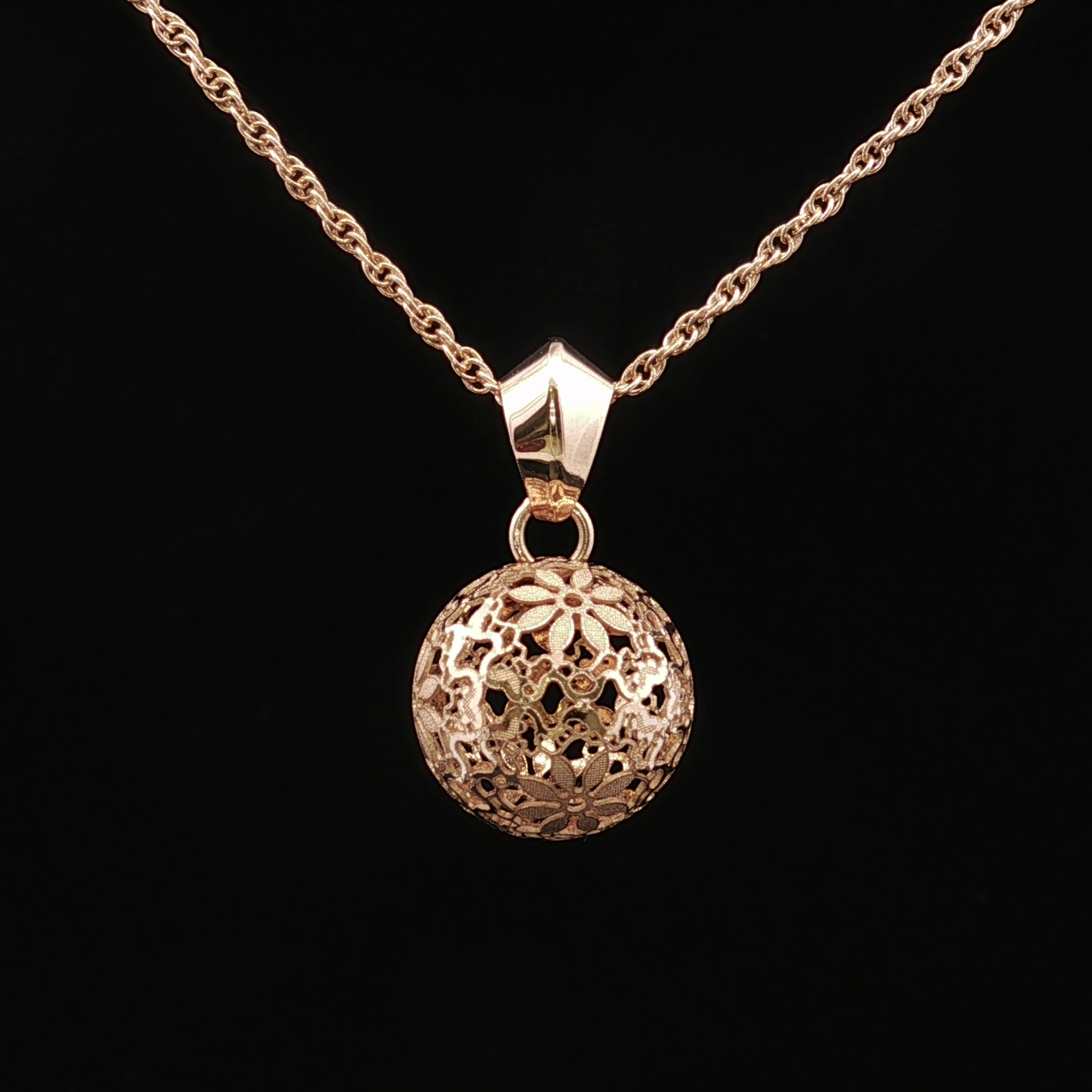 Beryl Yellow 14K Bead Necklace – 17 Inch Rope