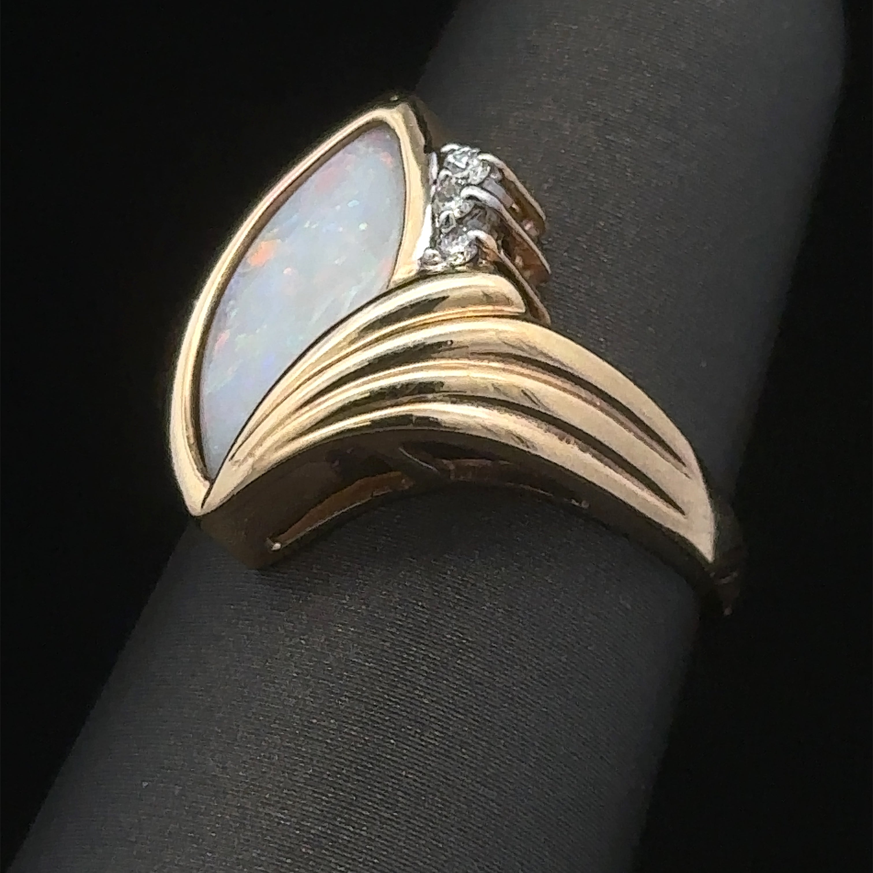 Daisy Opal And Diamond Ring