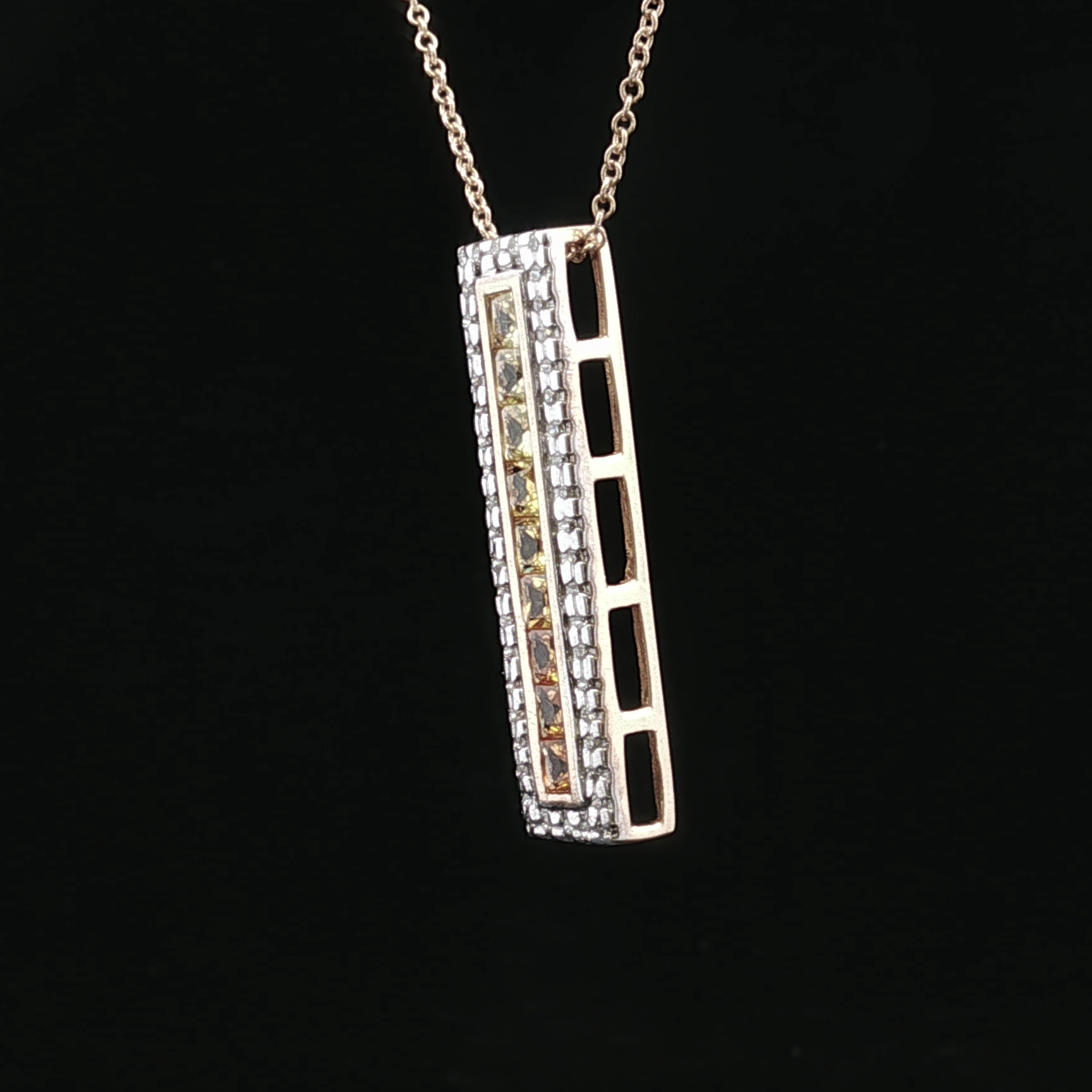 Anitaa Yellow 14K Bar Necklace with Sapphires