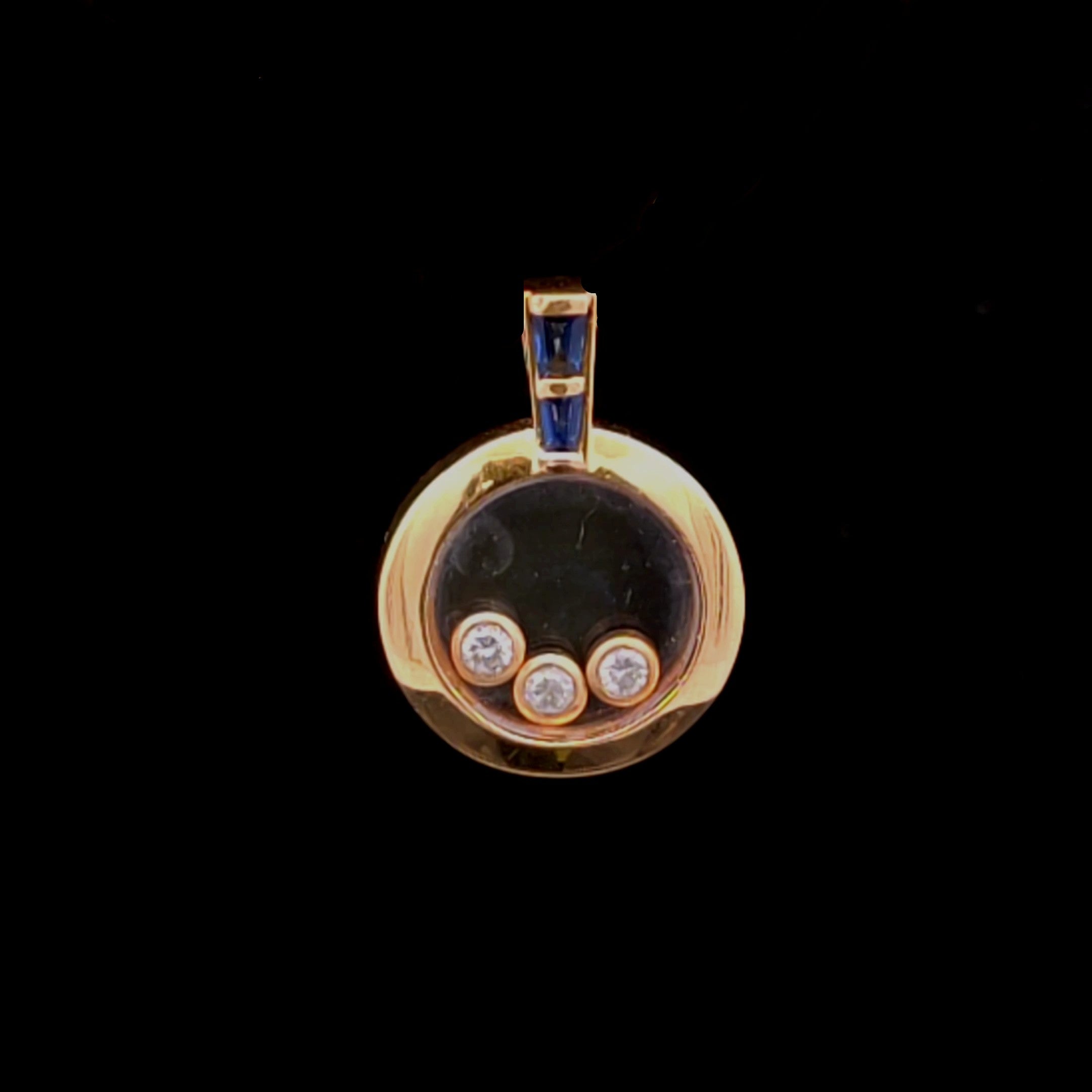 Selah 18KY Diamond and Sapphire Glass Pendant