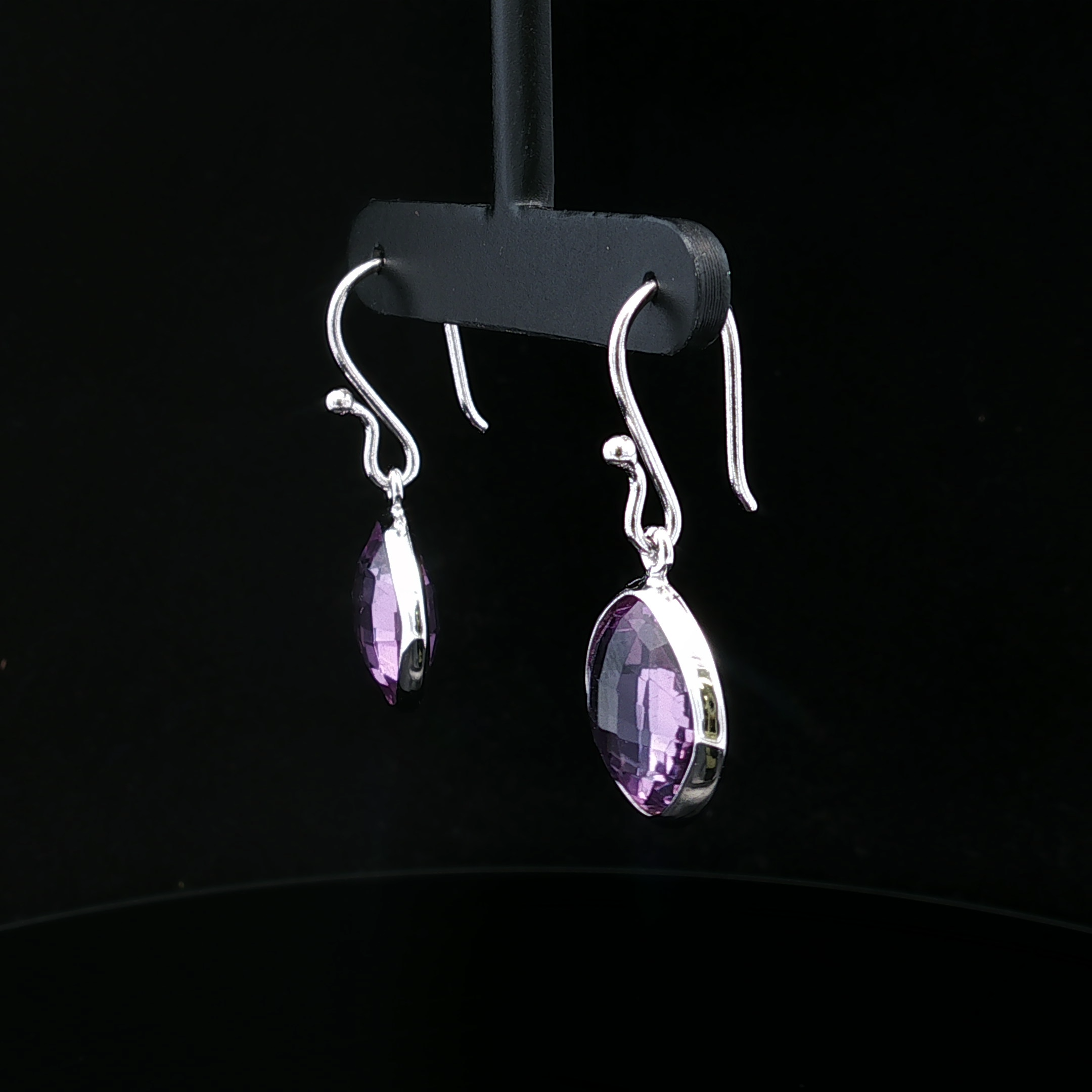 Wilhelmina Purple Stone Dangle Earrings
