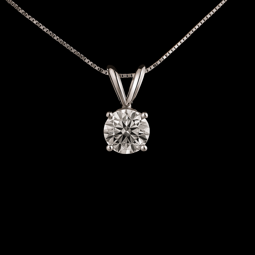 Nola 14K White Gold 1ct Round Lab Diamond Necklace