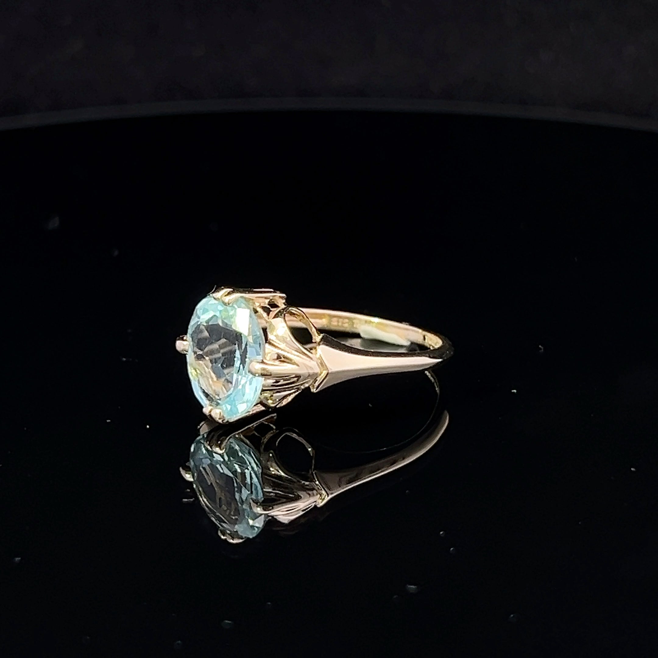 Elisabeth 14K Yellow Gold Oval Aquamarine Topaz Ring