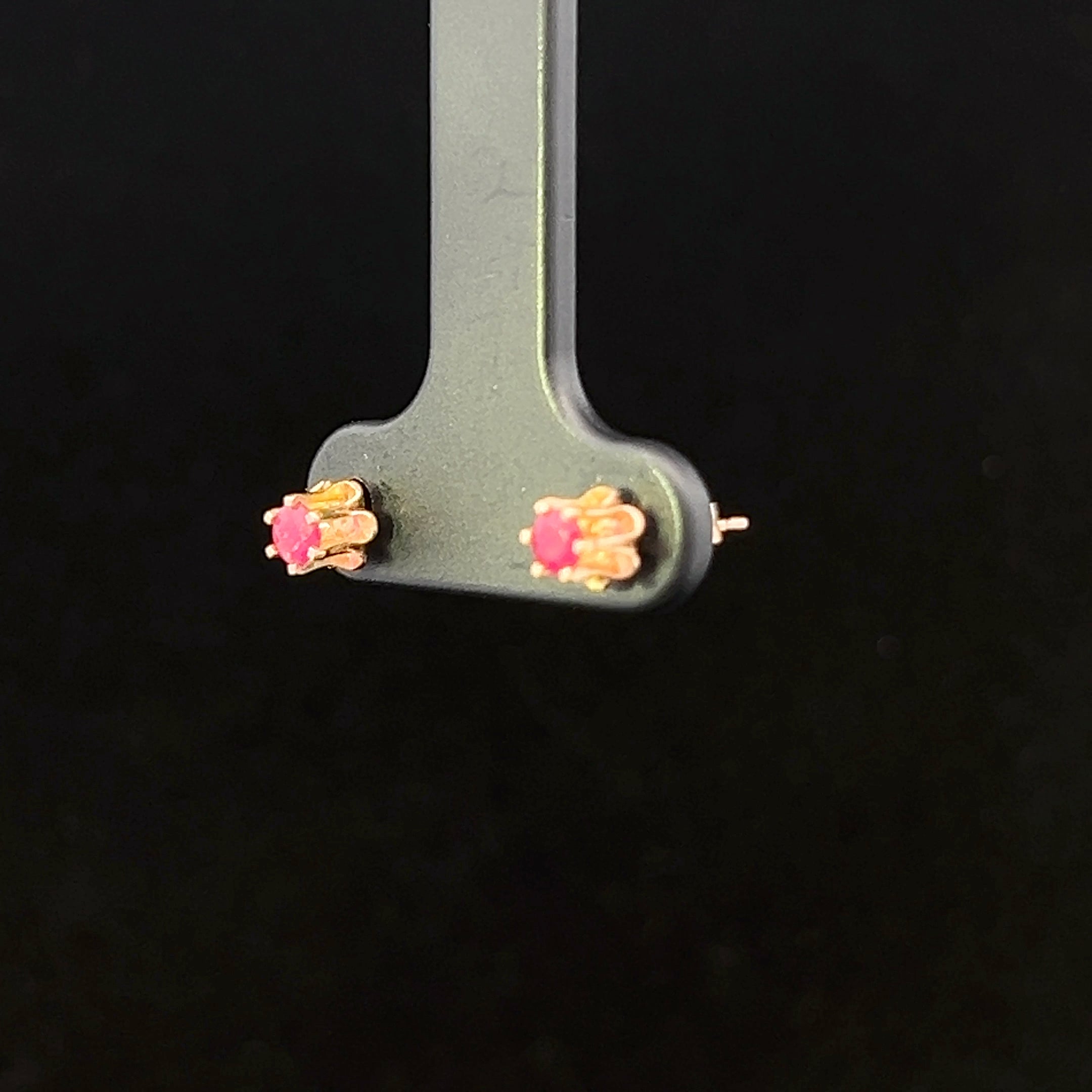 Jemma 10K Yellow Gold Ruby Stud Earrings