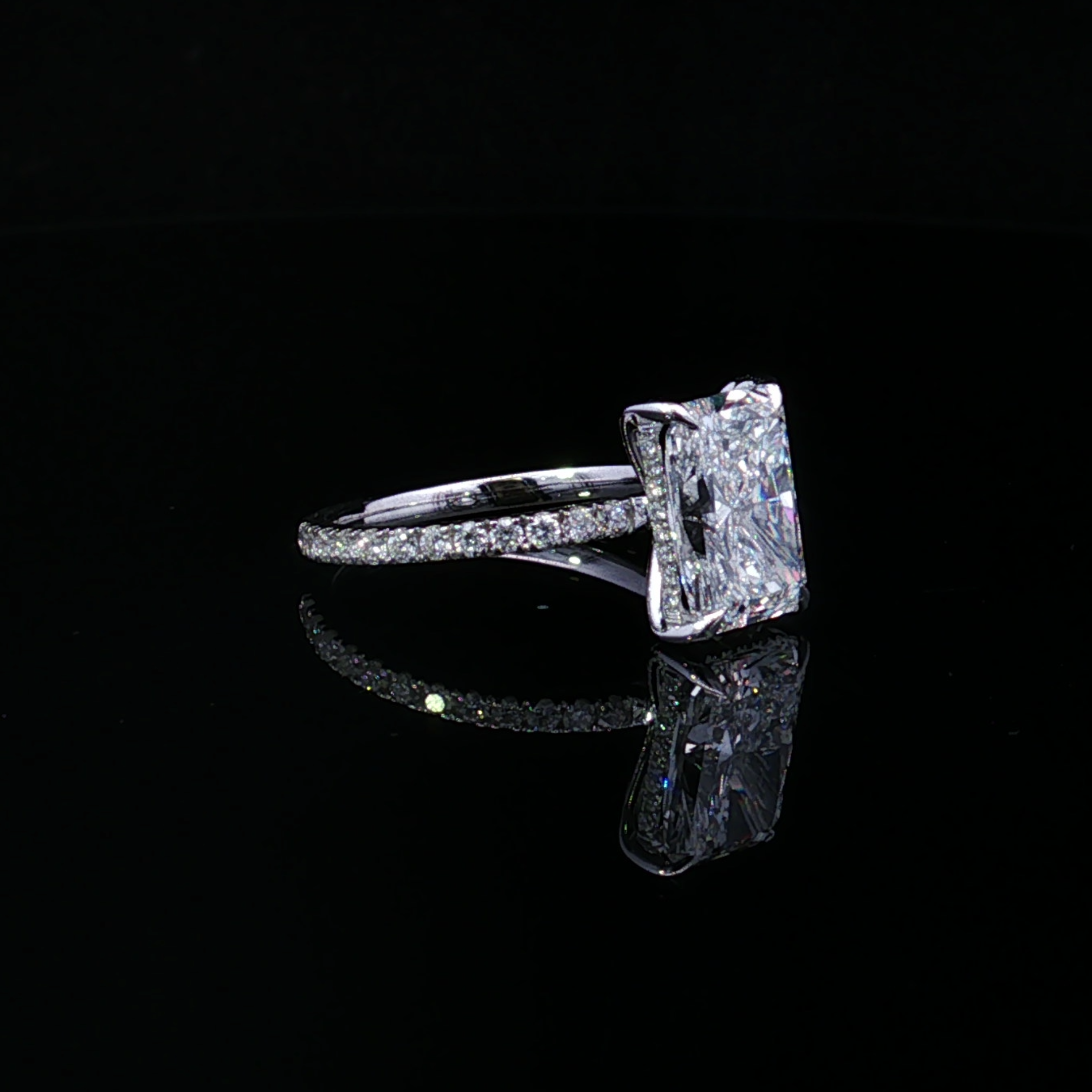 Brynlee 14KW 3.5 CTW Radiant Lab-Grown Diamond Engagement Ring