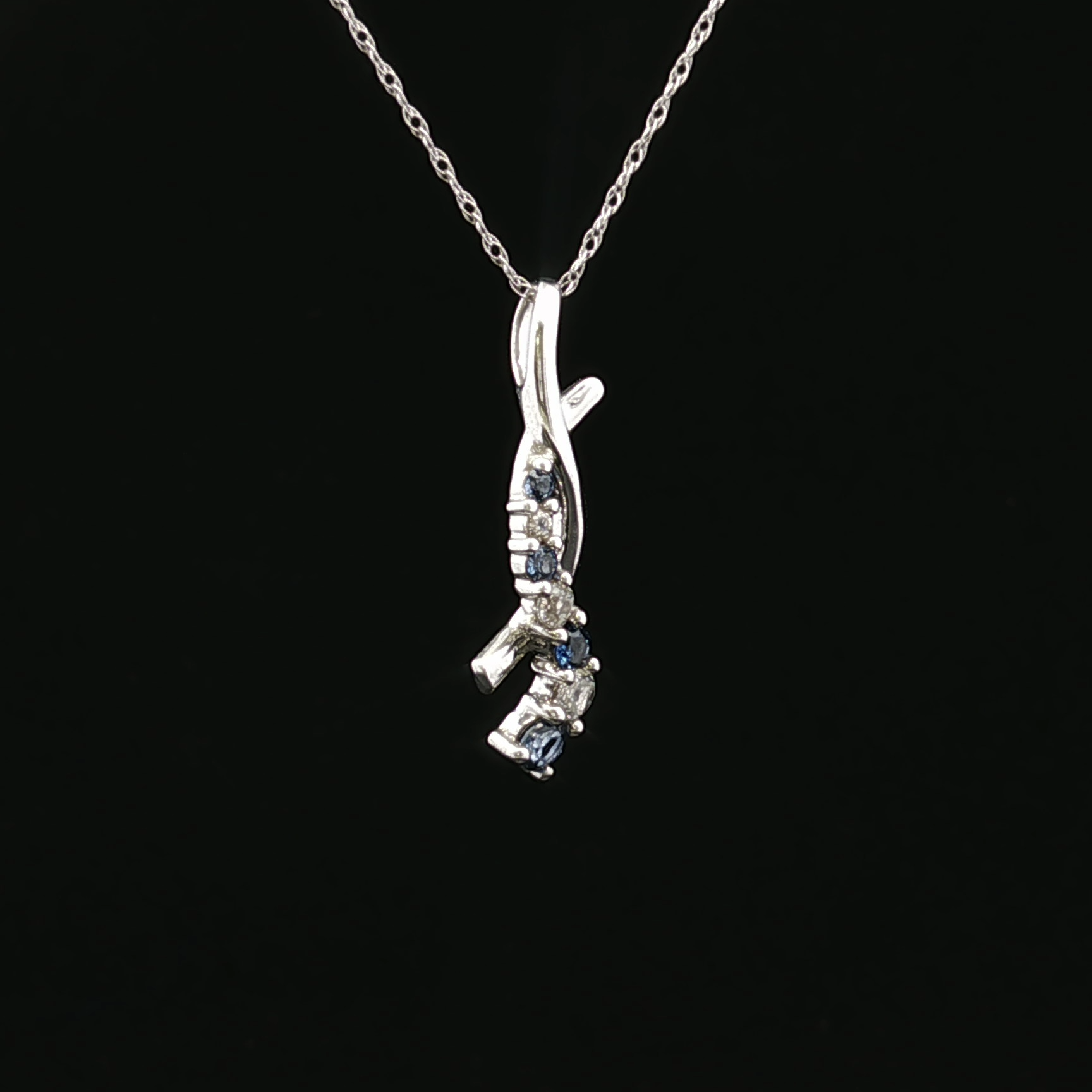 Audreya 10K White Gold Sapphire Necklace