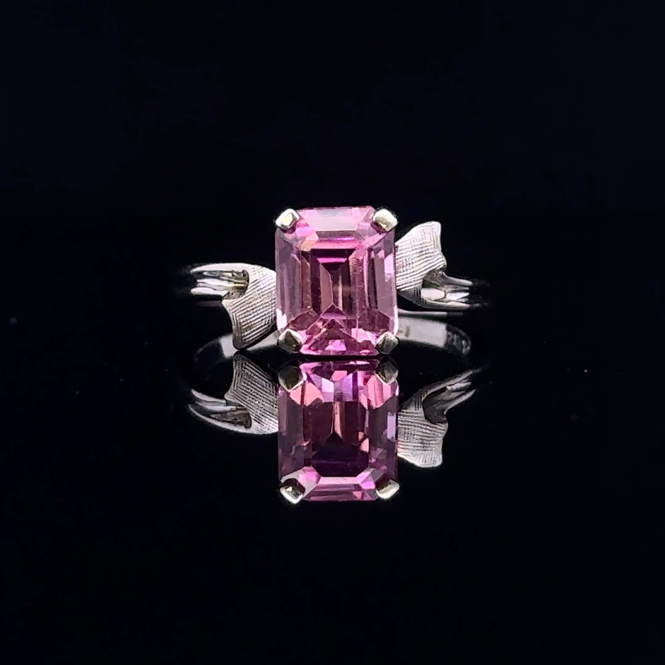Brooke 14K White Gold Lab-Created Pink Sapphire Ring