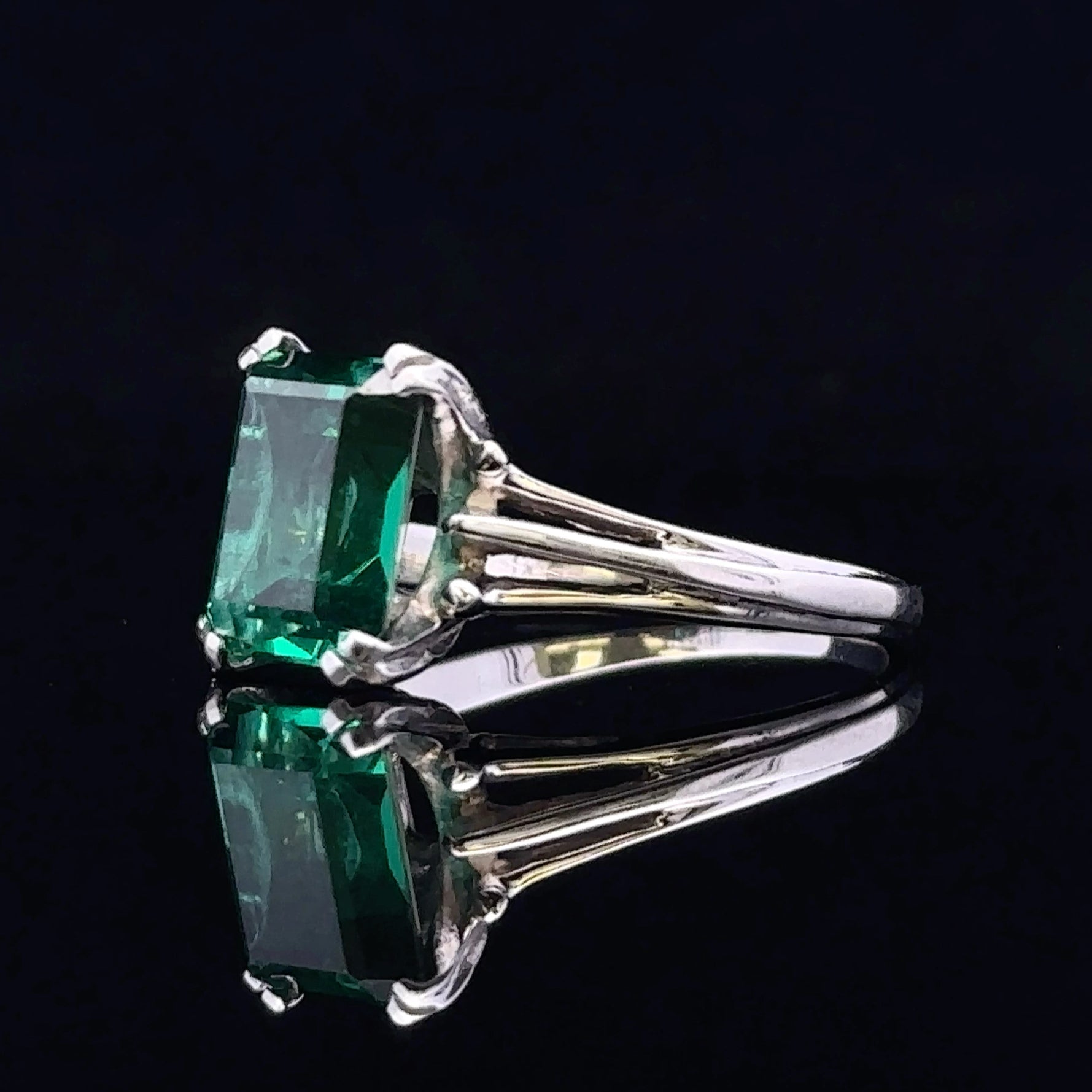Juliana White 14K Gold Fashion Ring with Emerald Green Garnet