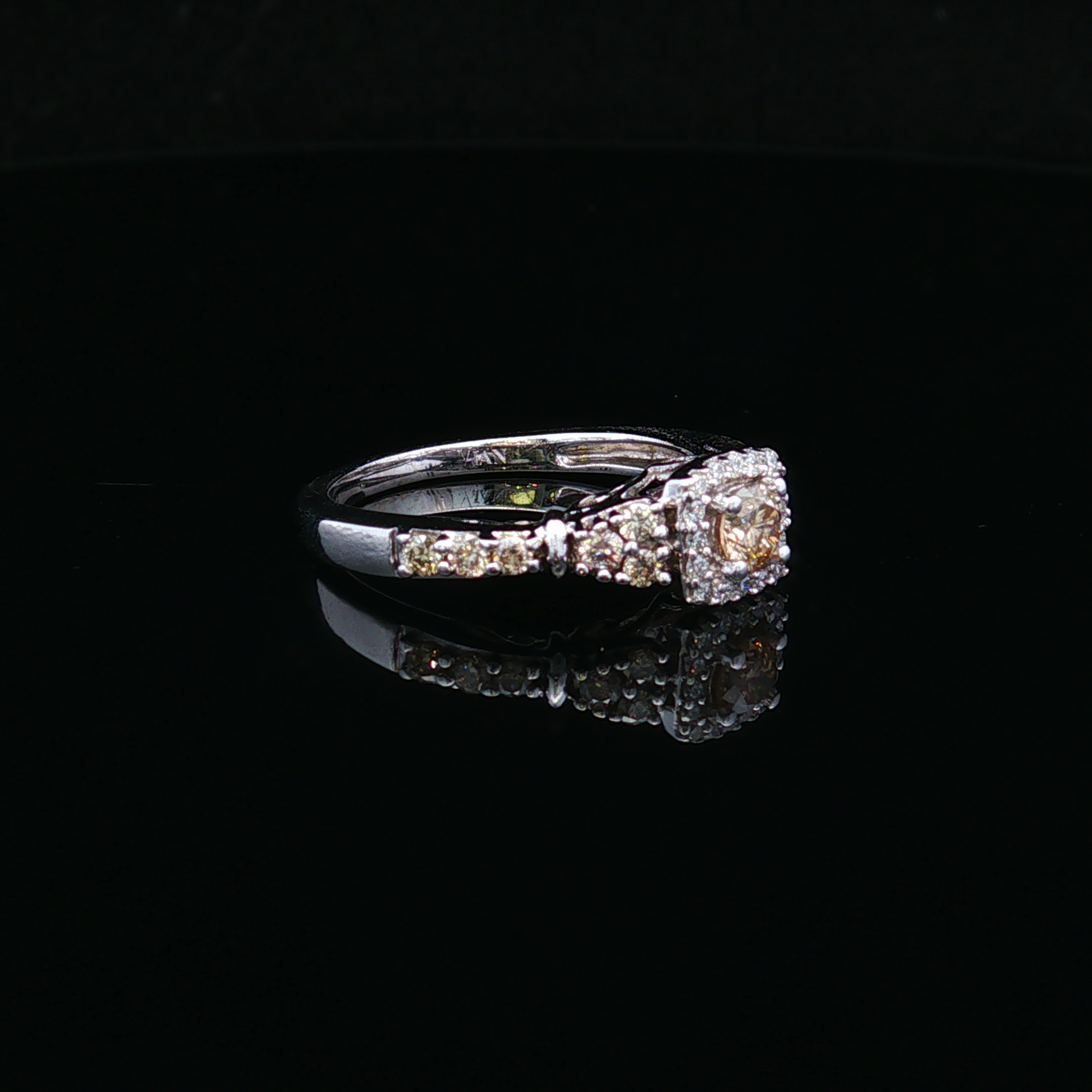 Violetelle 14KW LeVian Chocolate & White Diamond Ring