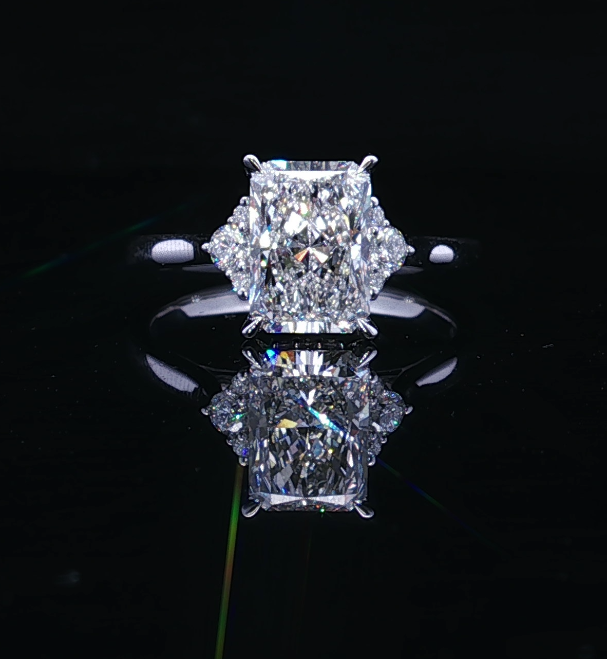 The Liora Ring – Radiant Lab Diamond in 14K White Gold
