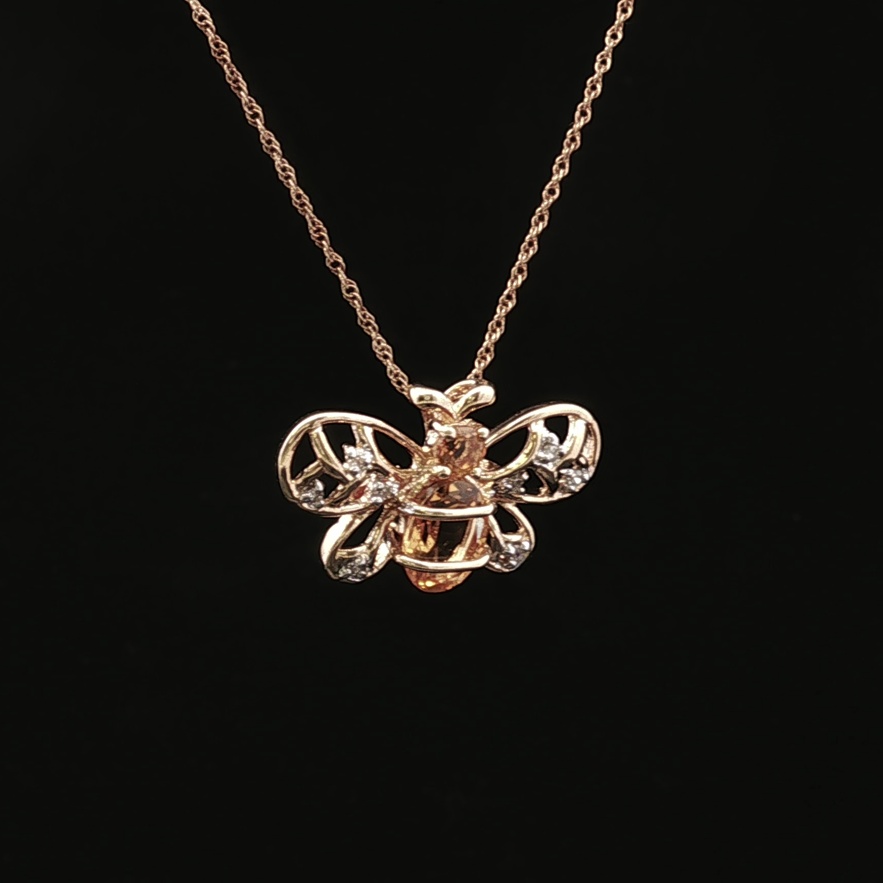 Beryla 10K Yellow Gold Citrine Bee Necklace